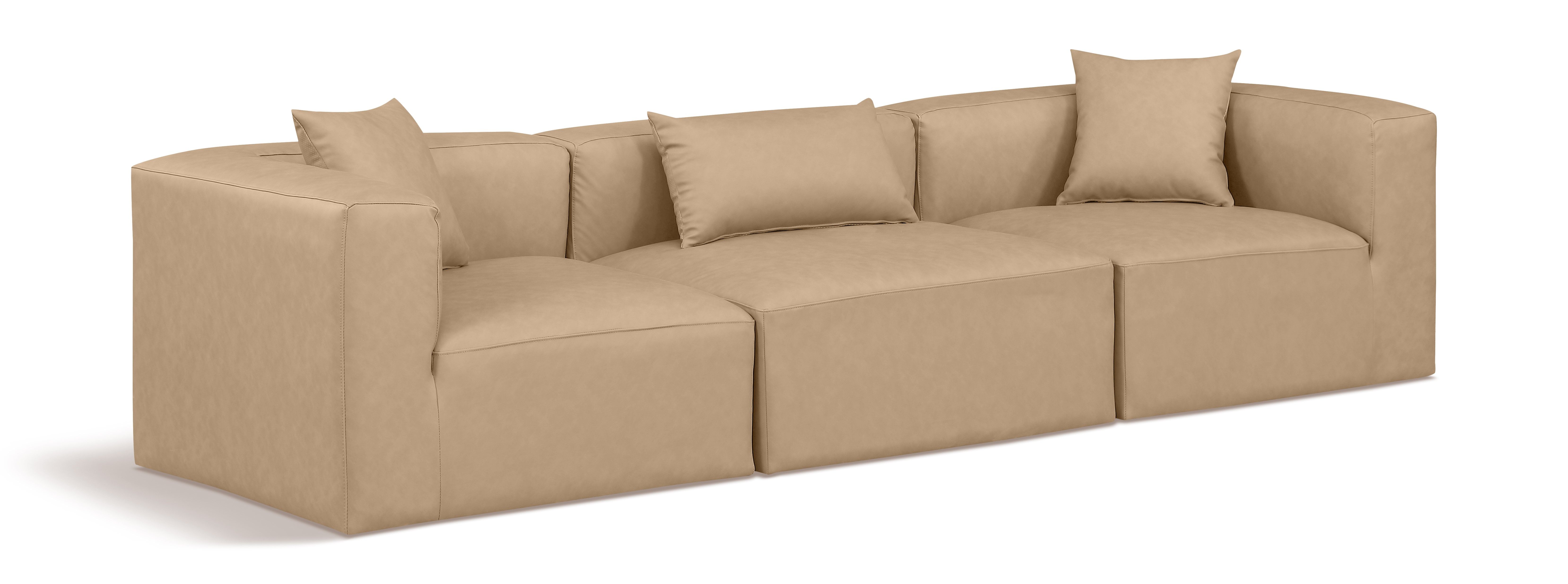 Cube - Modular 3 Seat Sofa - Tan