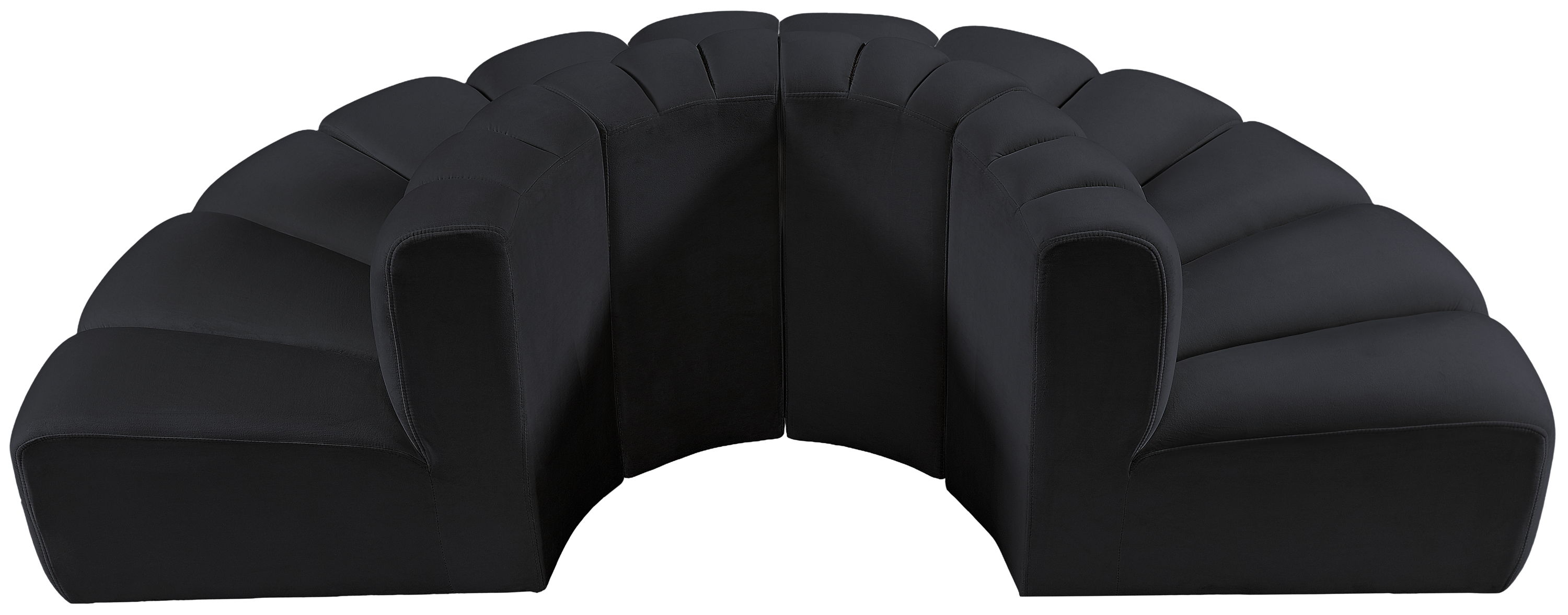 Arc - Velvet 4 Piece Modular Sofa - Black