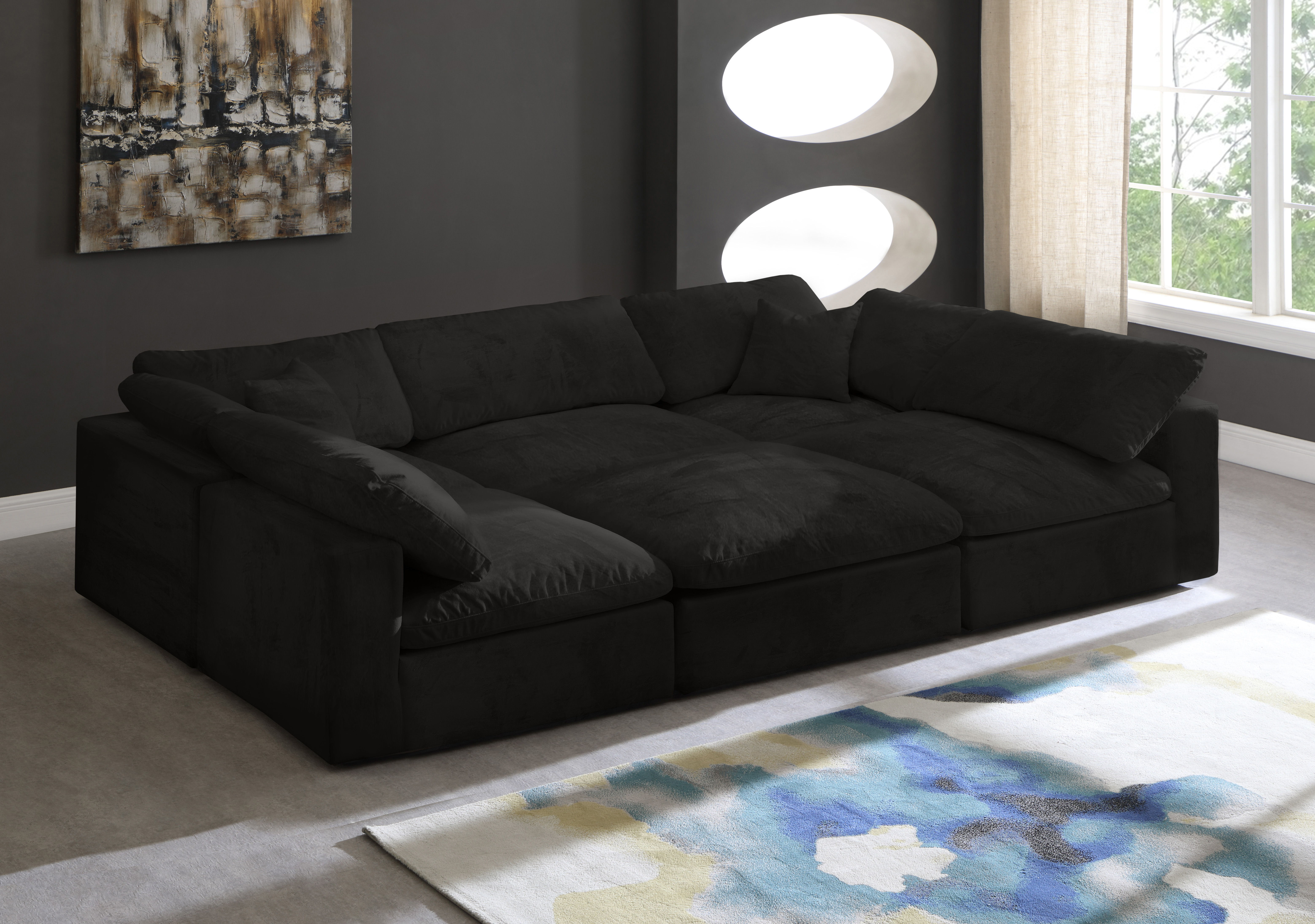 Cozy - 6 Piece Modular Sectional - Black
