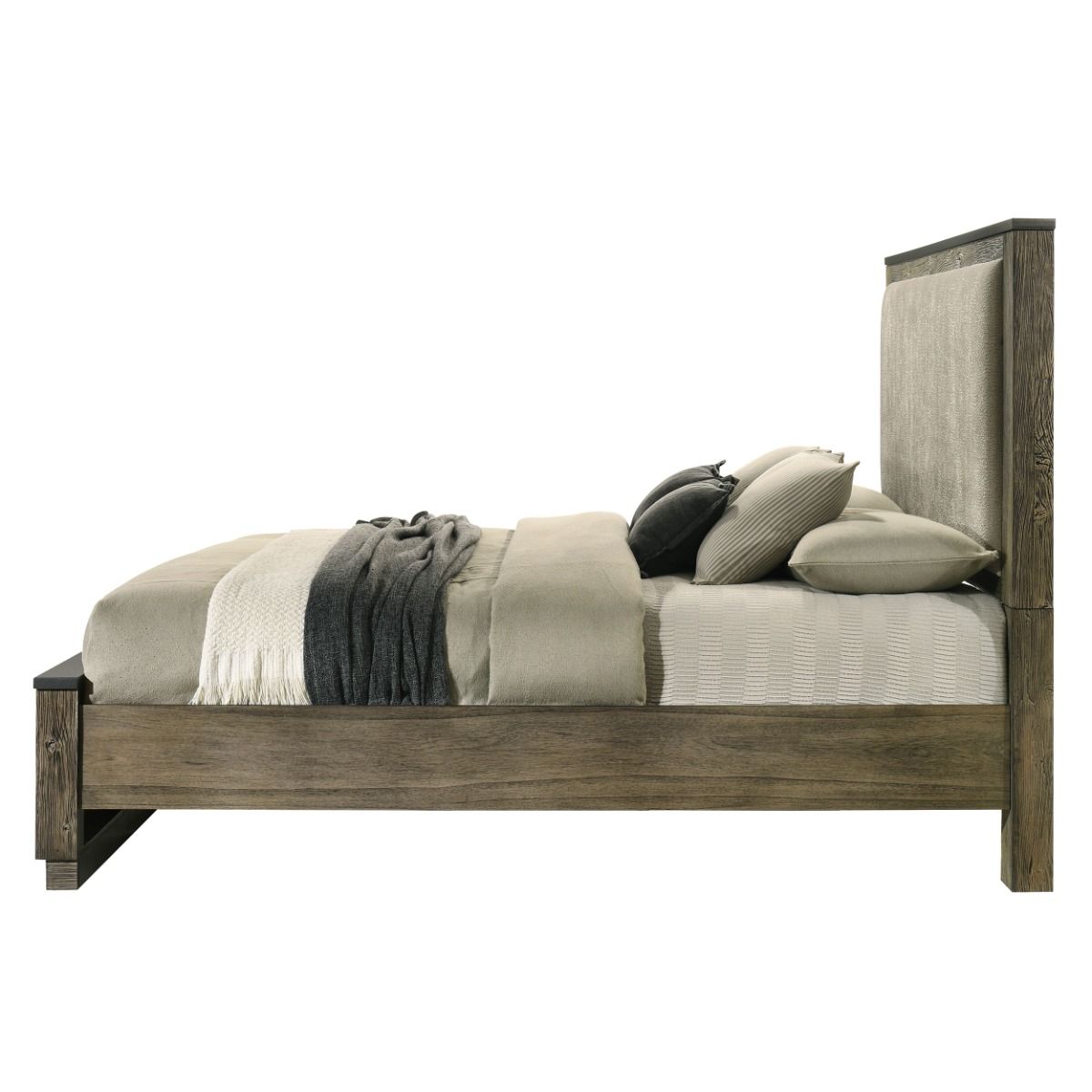 Lance - Queen Bed - Beige / Tree Bark, beige, view 5