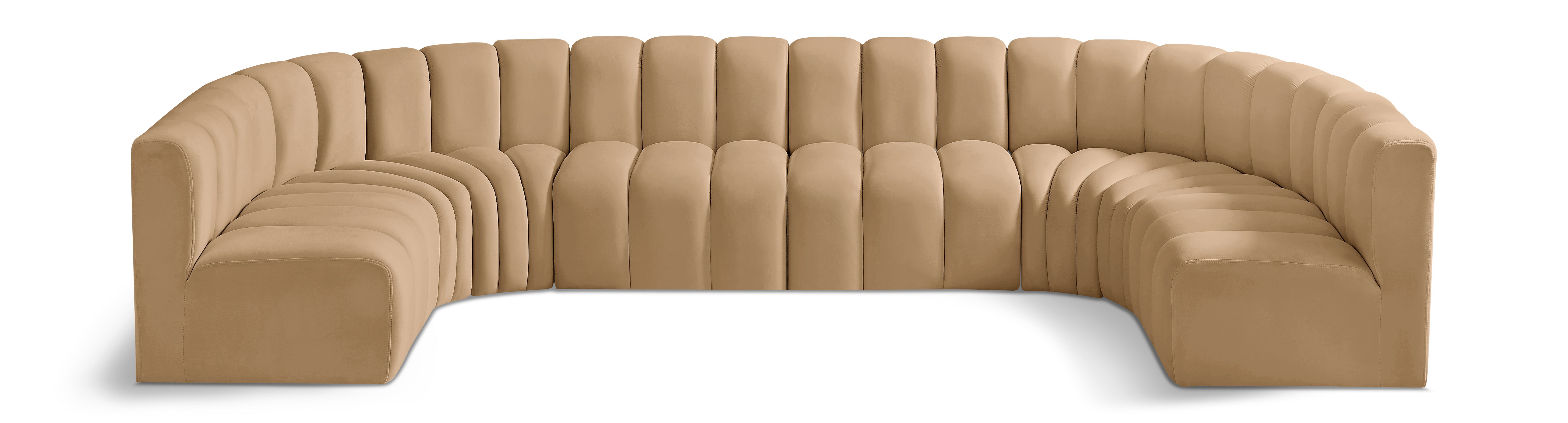 Arc - Velvet Modular U-Shaped Sectional - Camel