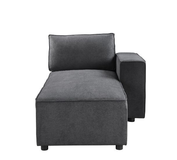 Silvester - Modular Chaise With 2 Pillows - Gray Fabric, dark gray, view 2