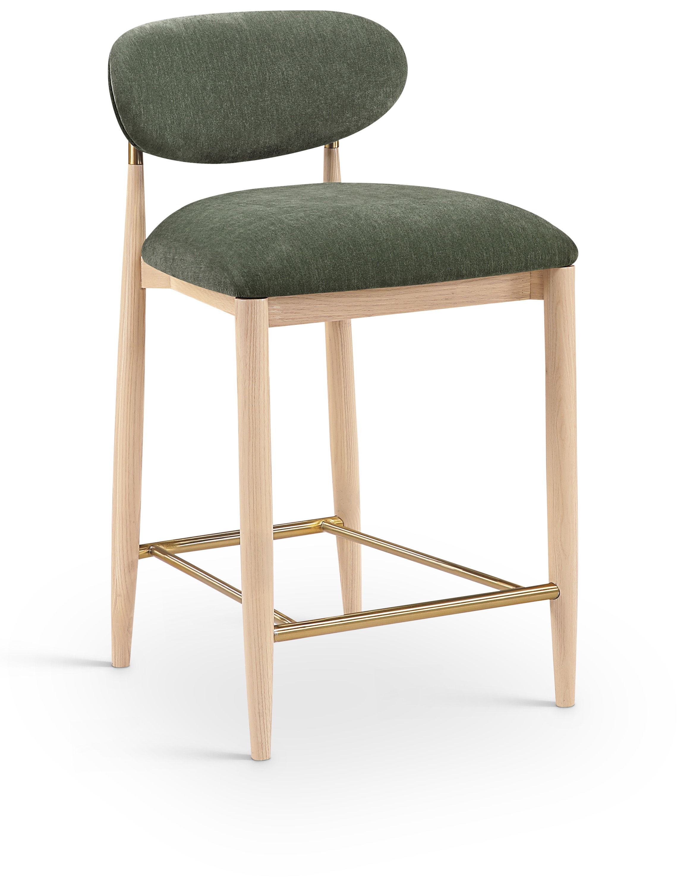 Riccio - Performance Fabric Upholstered Stool - Olive