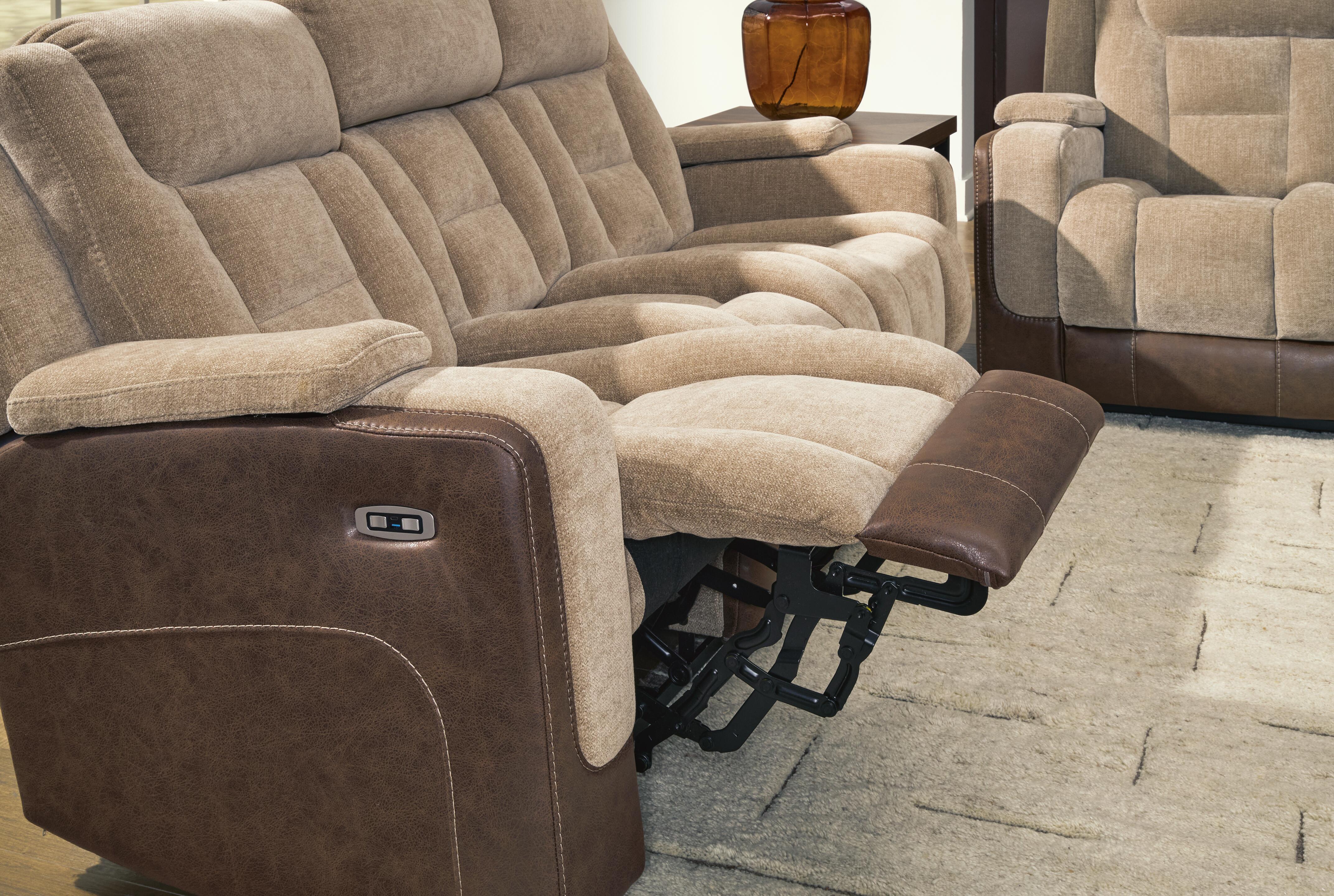 Ashley Furniture Mixed Motion - Power Reclining Sofa With Adjustable Headrest - Brownstone - Image 9