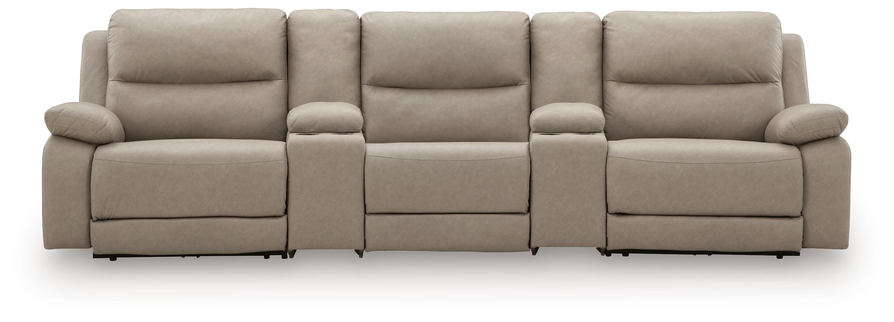 5 Pc · Reclining Sectional With Power Armless Recliner And 2 Storage Consoles