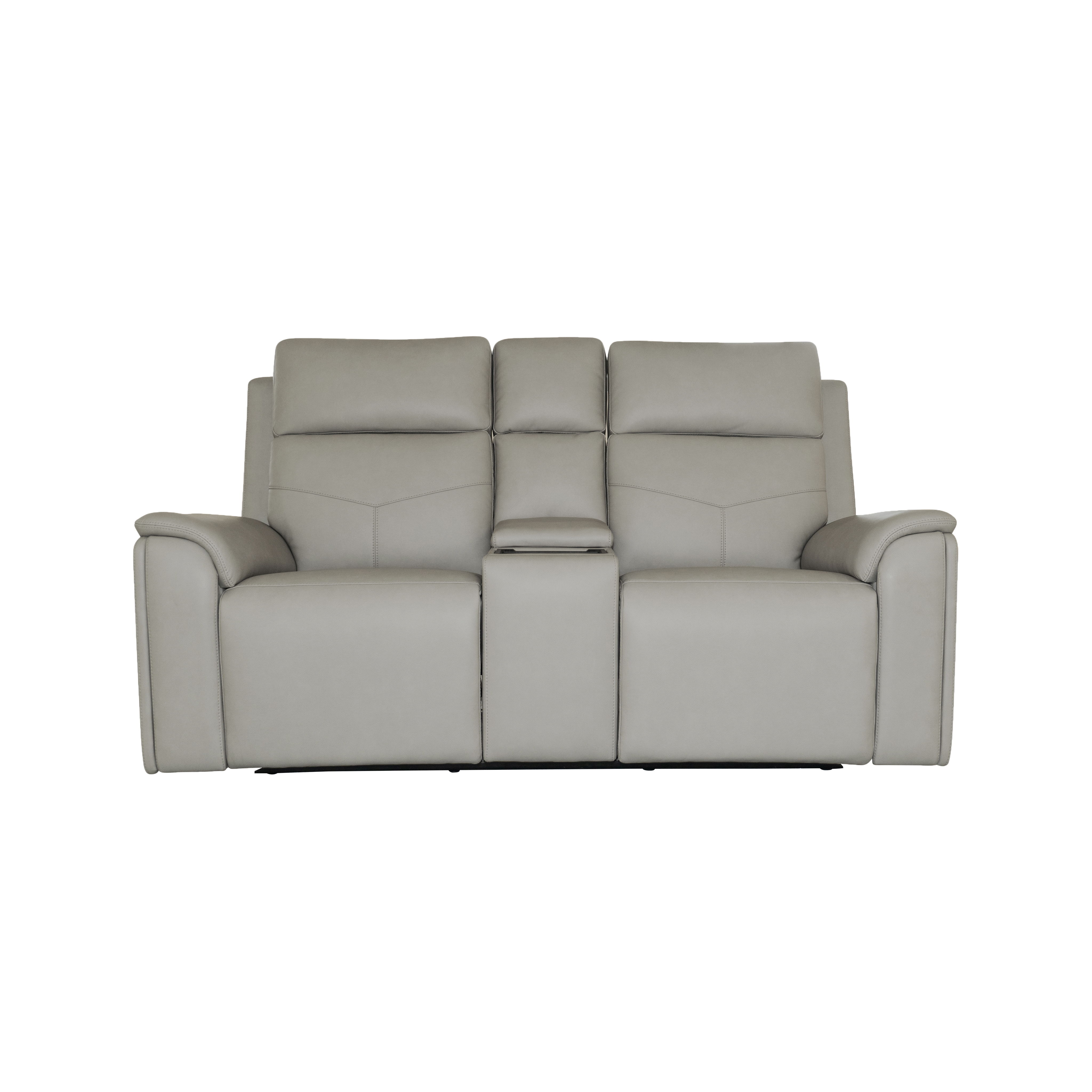 Vernon - Power Reclining Loveseat With Console, Power Headrests, Lumbar, Heat & Massage - Dove Gray, light gray, view 4