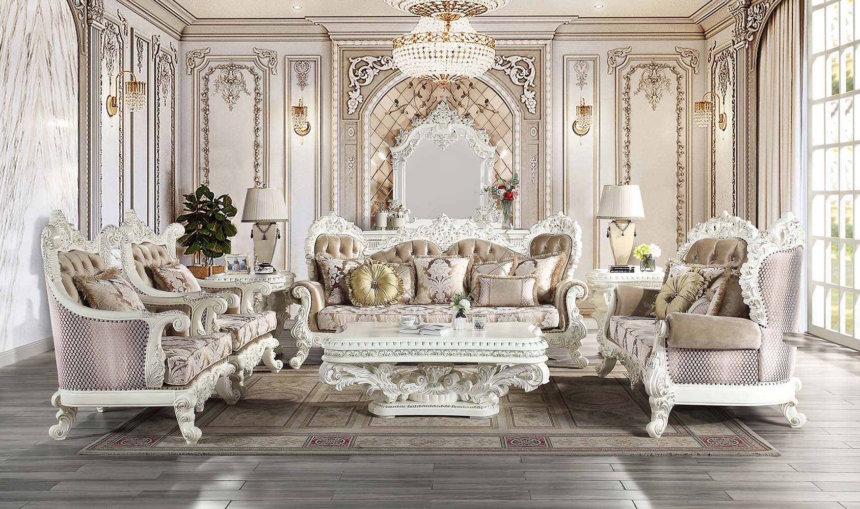 Vanaheim - Sofa With 7 Pillows - Fabric & Antique White, white, view 5