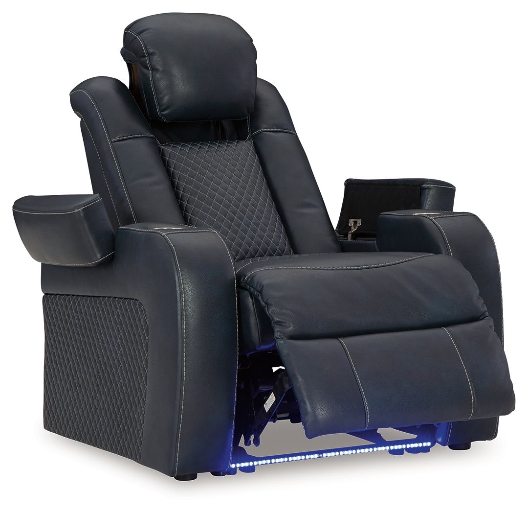 Ashley Furniture Fyne-Dyme - 3 Pc. - Power Reclining Sofa, Power Reclining Loveseat, Power Recliner - Sapphire - Image 13