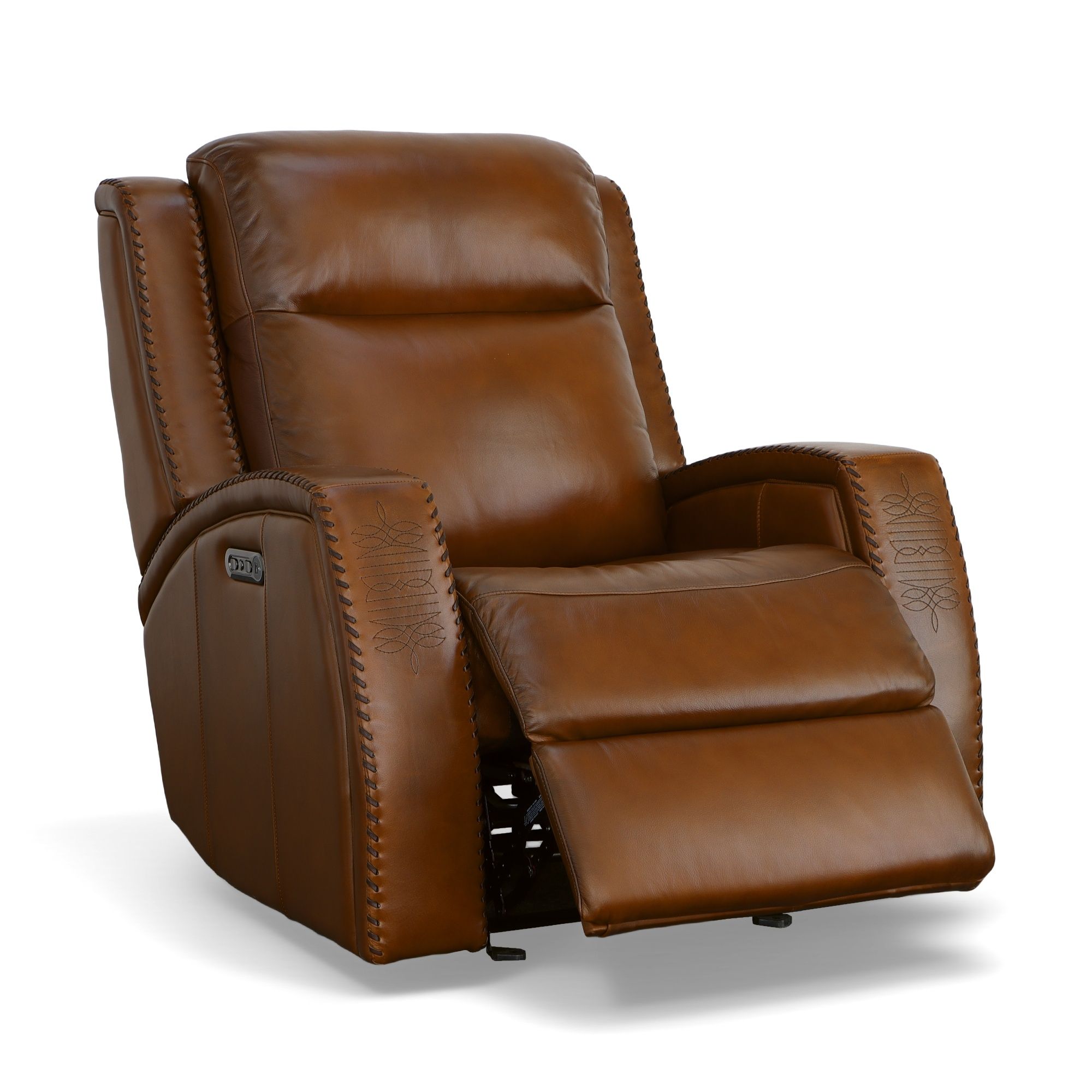 Mustang - Power Gliding Recliner With Power Headrest - Rust, light brown, view 2