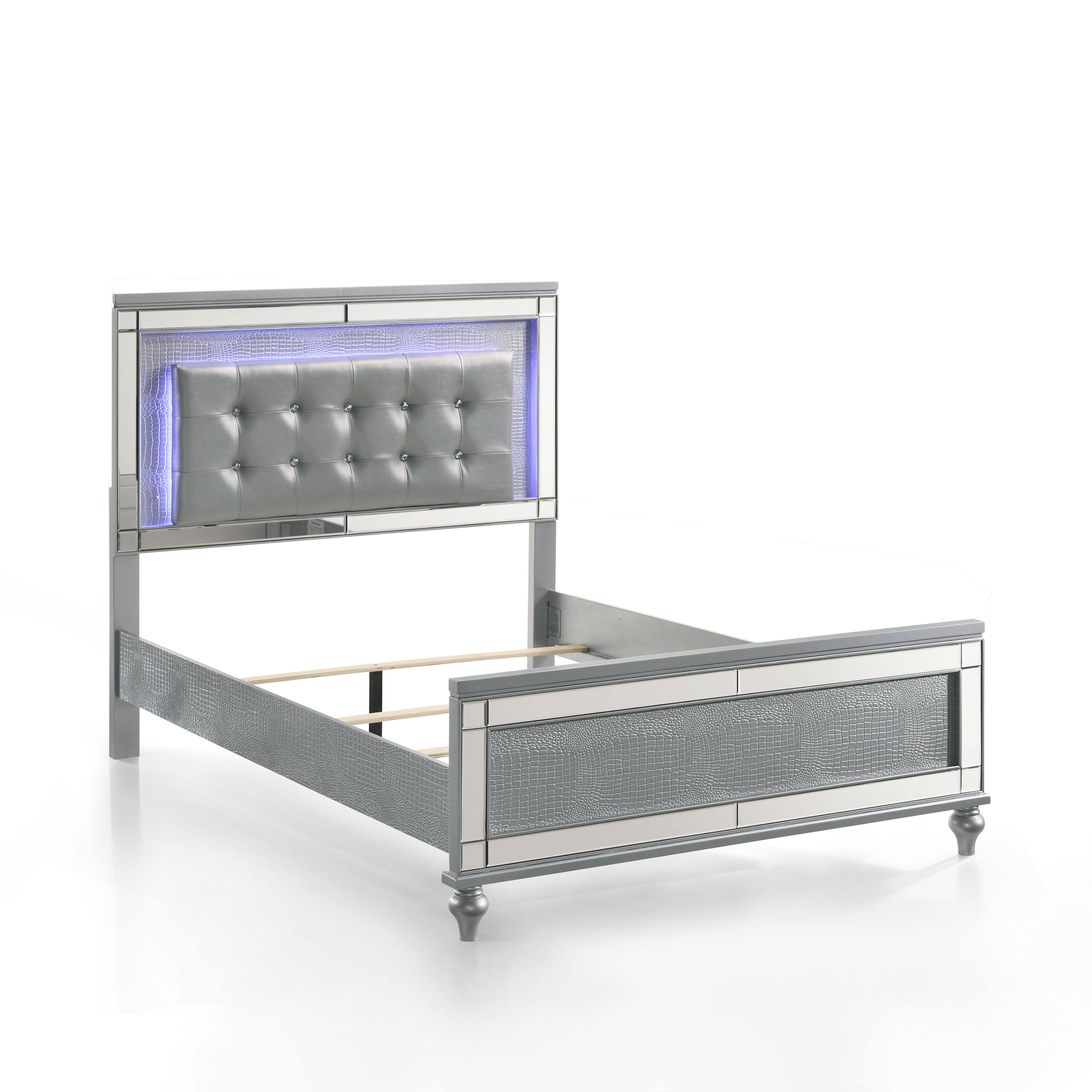 Valentino - 4/6 Full Bed - Silver