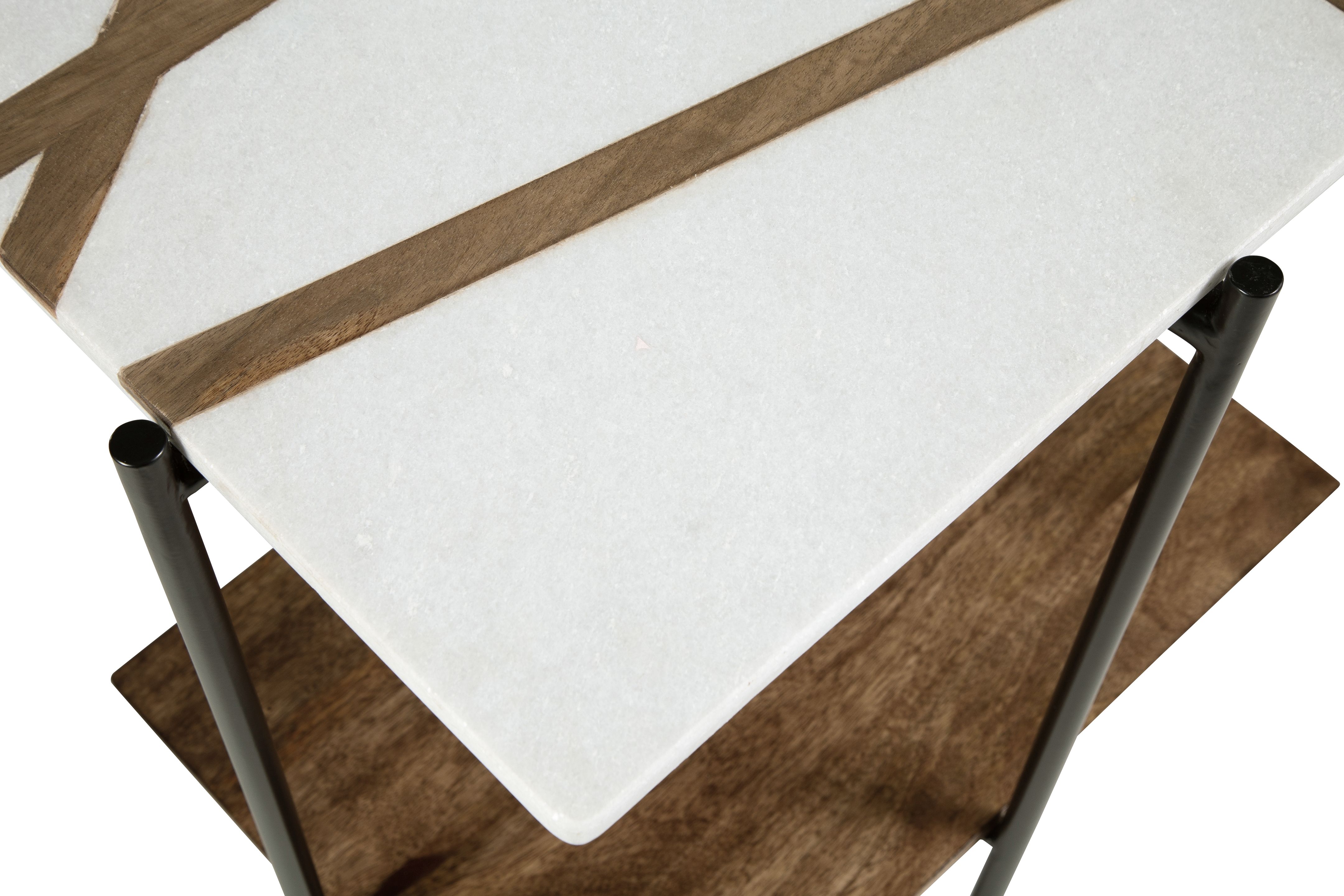 Ashley Furniture Braxmore - Accent Table - White / Light Brown - Image 5