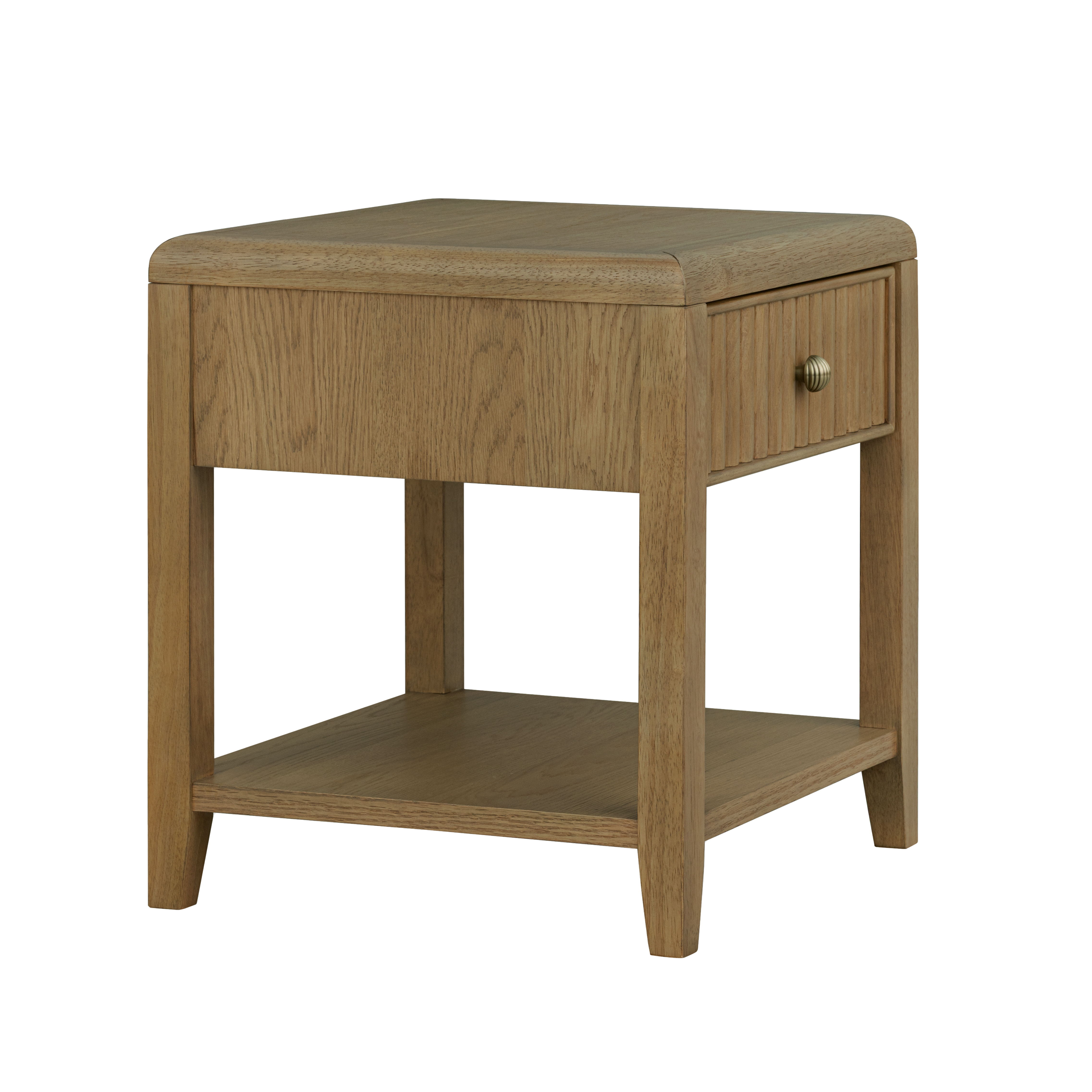 Reed - Chairside Table - Driftwood Oak, dark brown, view 3