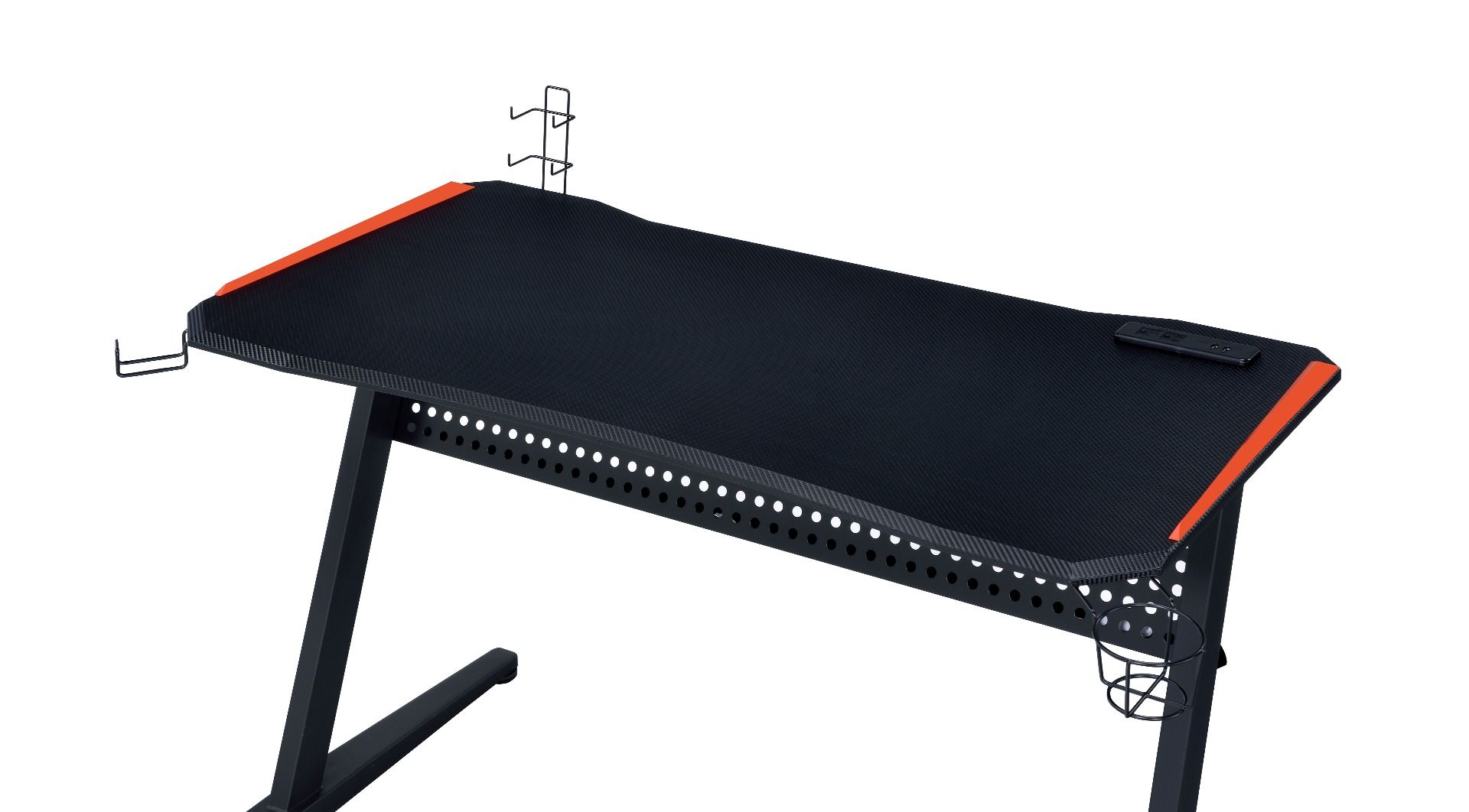 Dragi - Gaming Desk With USB - Black & Red, black, view 3
