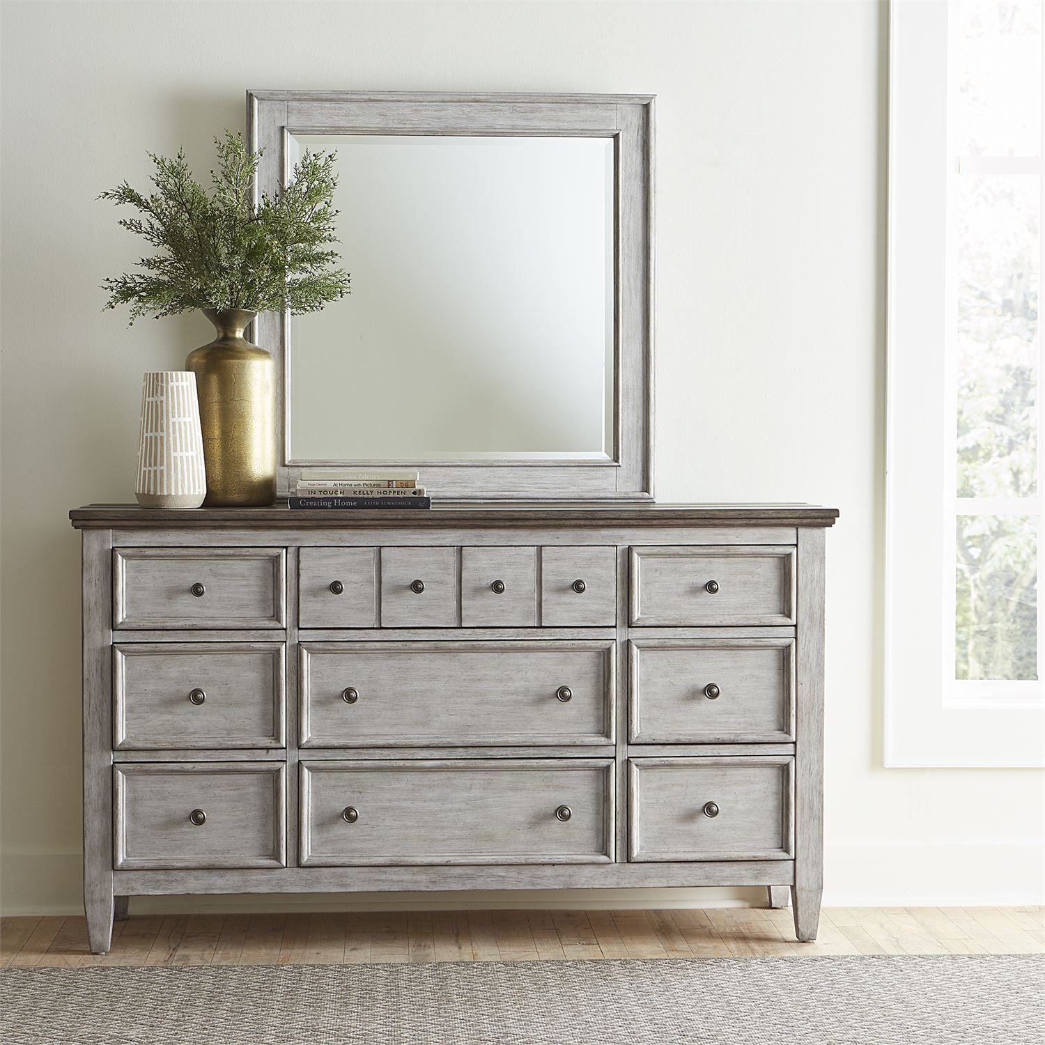Heartland - Dresser & Mirror - White Image