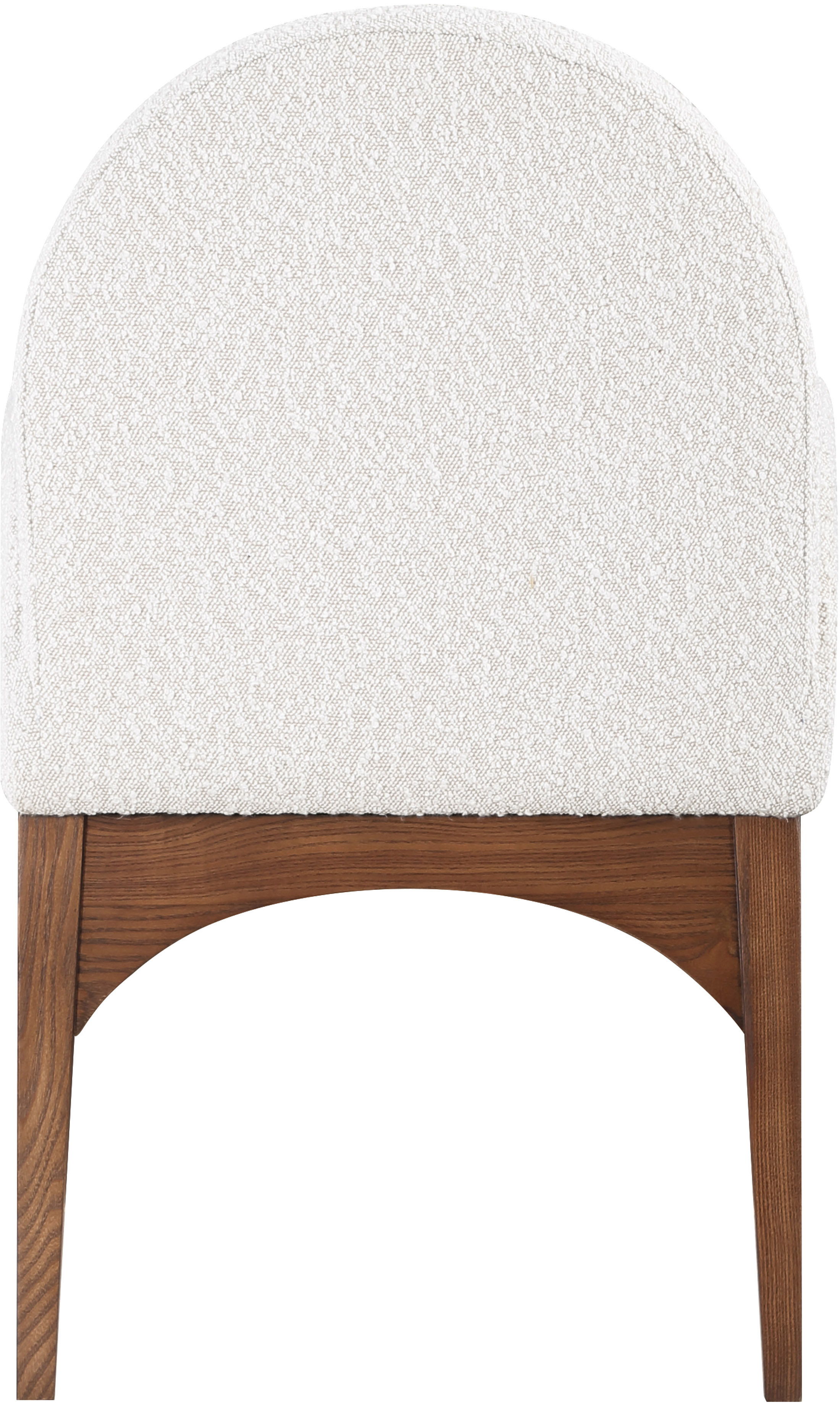 Waldorf - Boucle Dining Arm Chair With Brown Legs - Cream