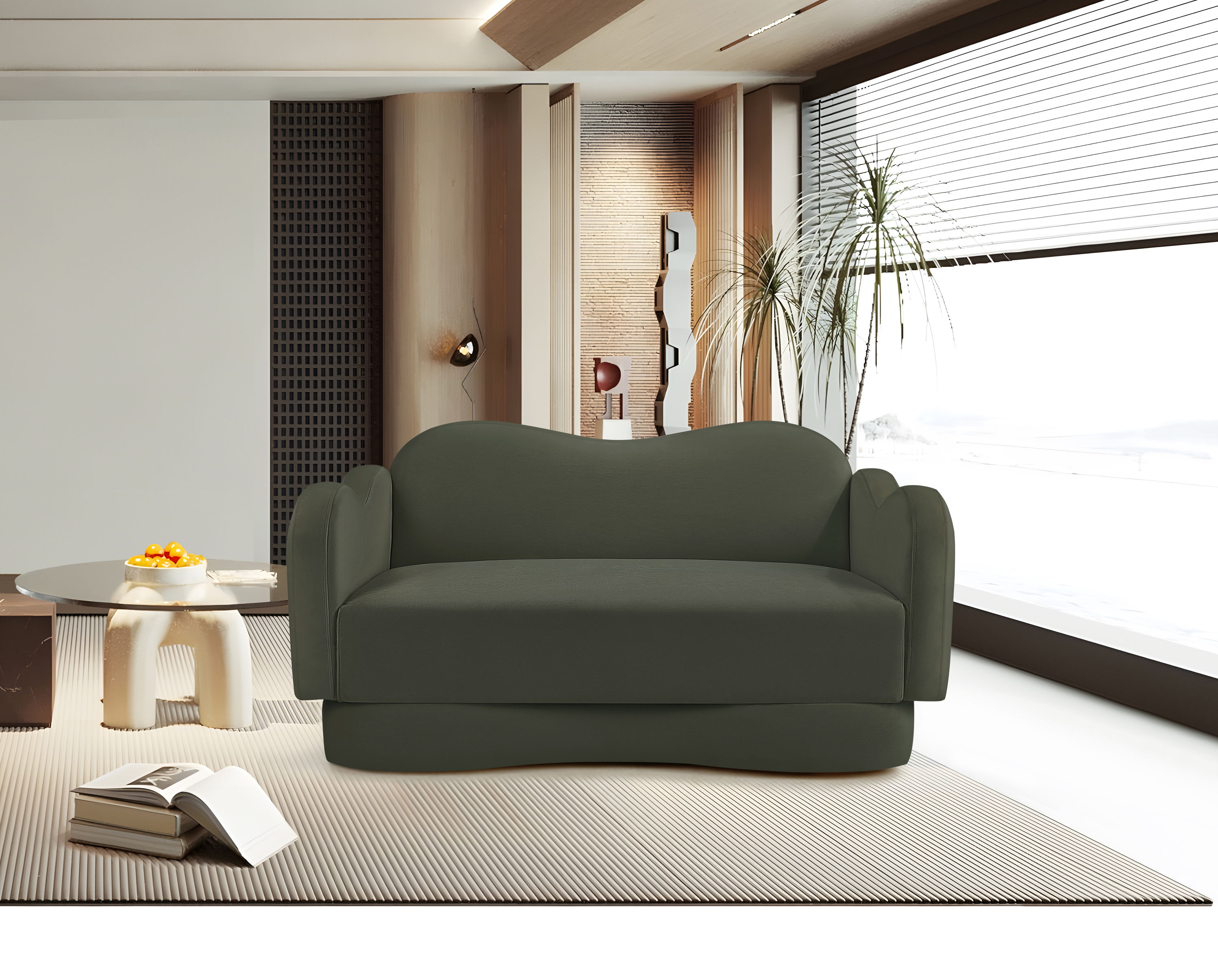 Bloom - Velvet Loveseat - Green
