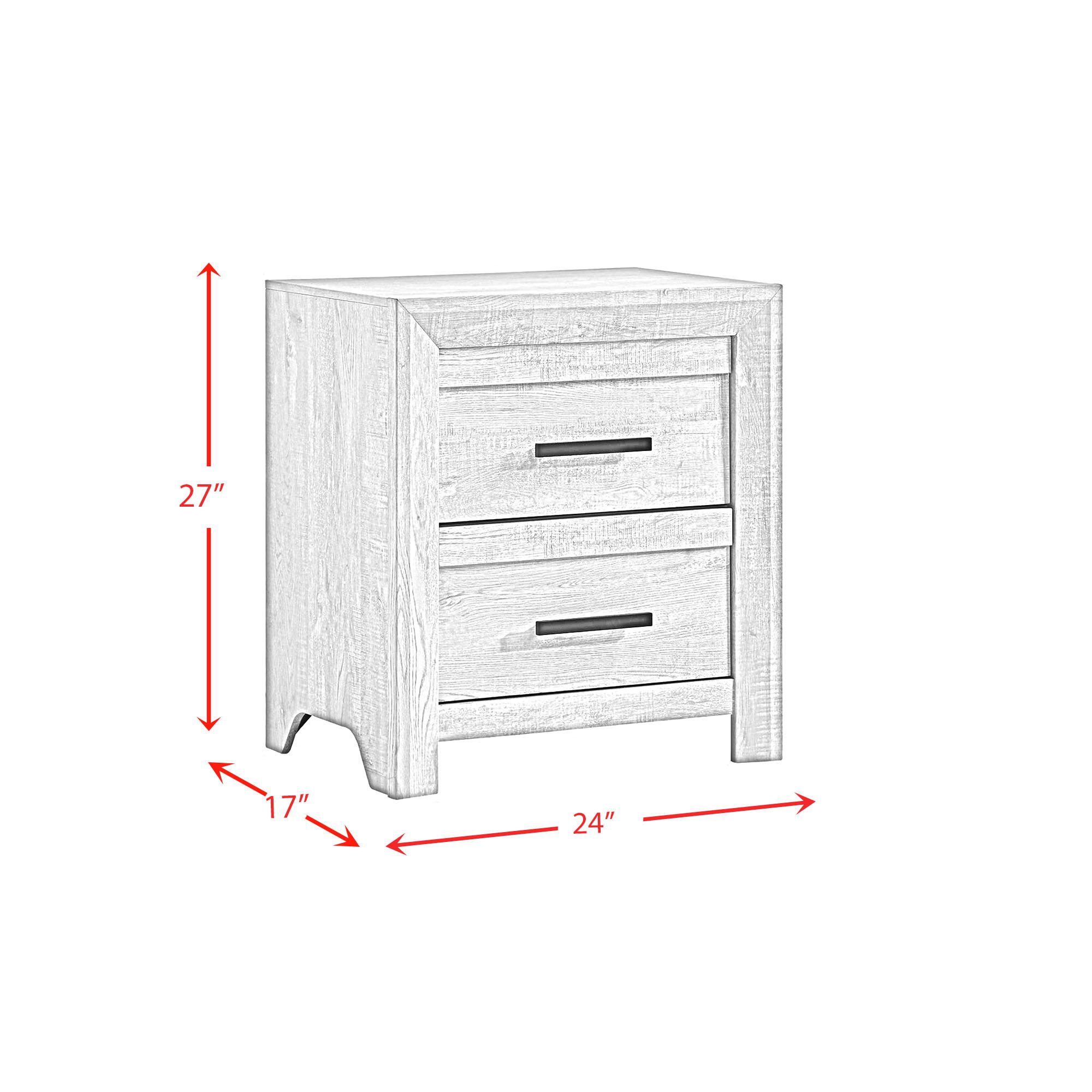 Ellen - Twin Panel 3 Piece Bedroom Set - White