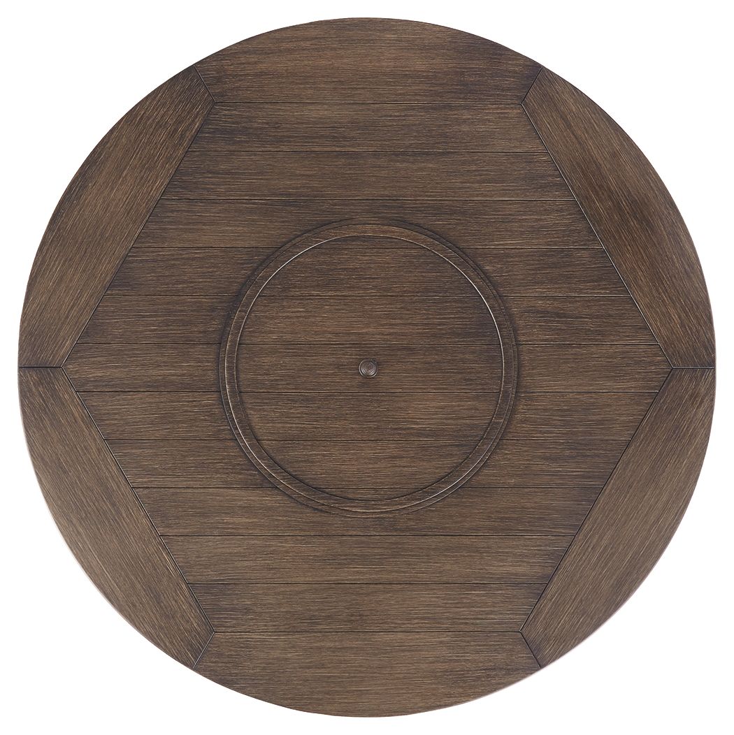 Ashley Furniture Paradise Trail - Round Fire Pit Table - Medium Brown - Image 7
