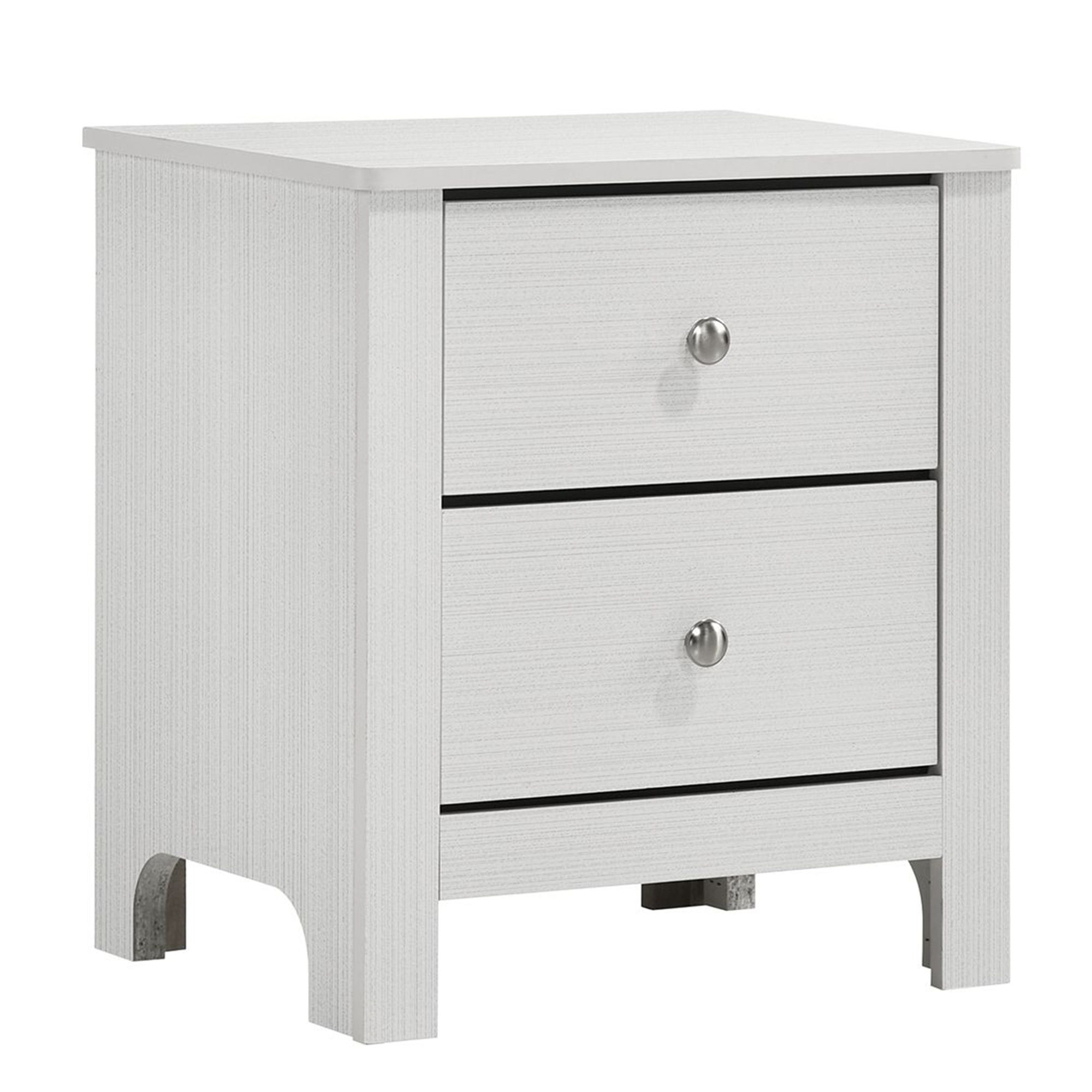 Catalina Nightstand in White, White, Wood, Transitional
