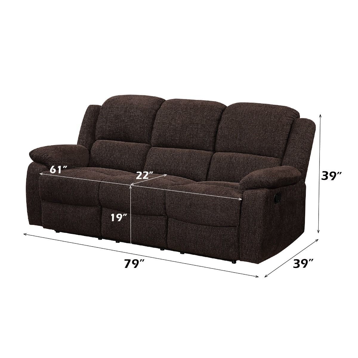 Madden - Motion Sofa - Brown Chenille, dark brown, view 8