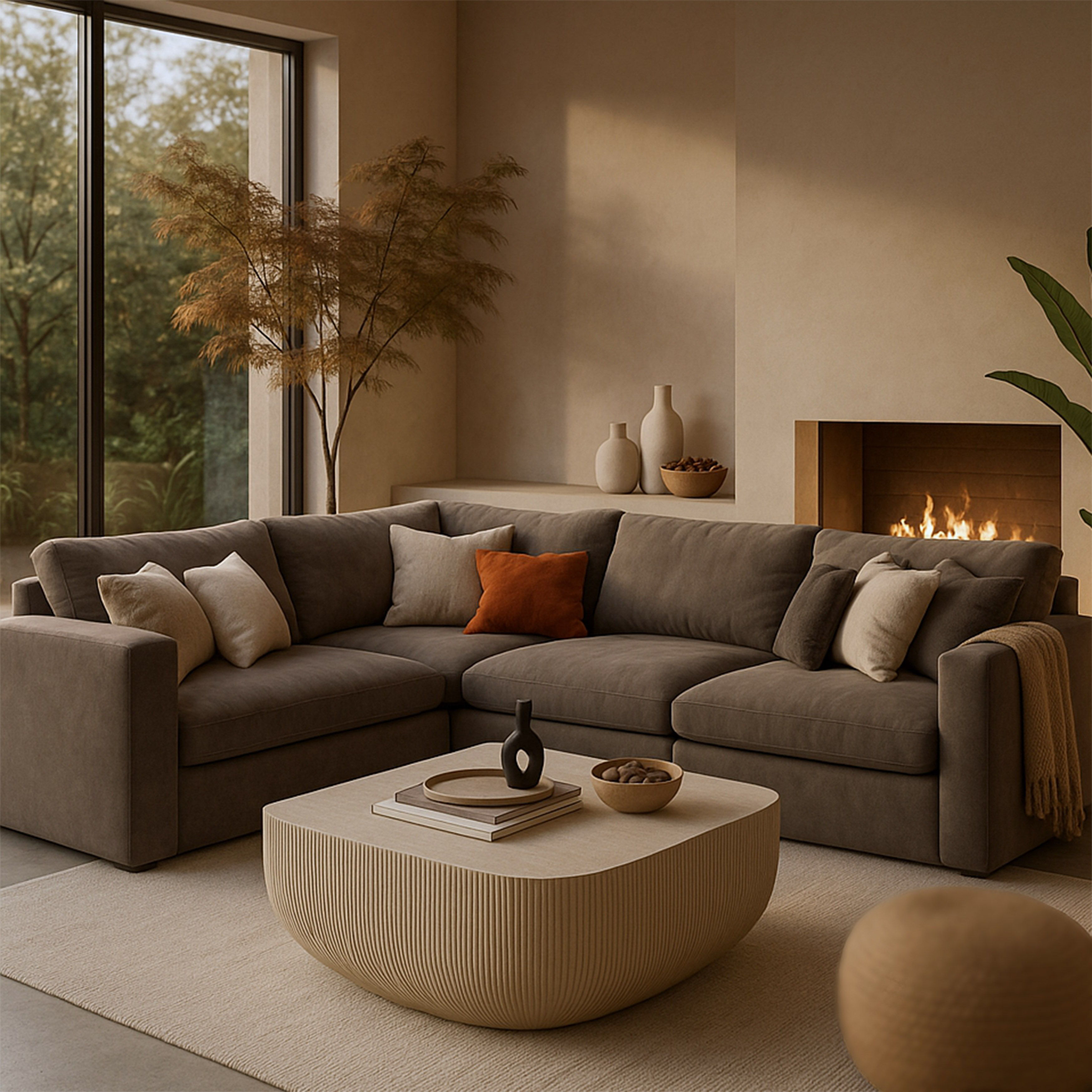 Sonara - Concrete Coffee Table - Beige