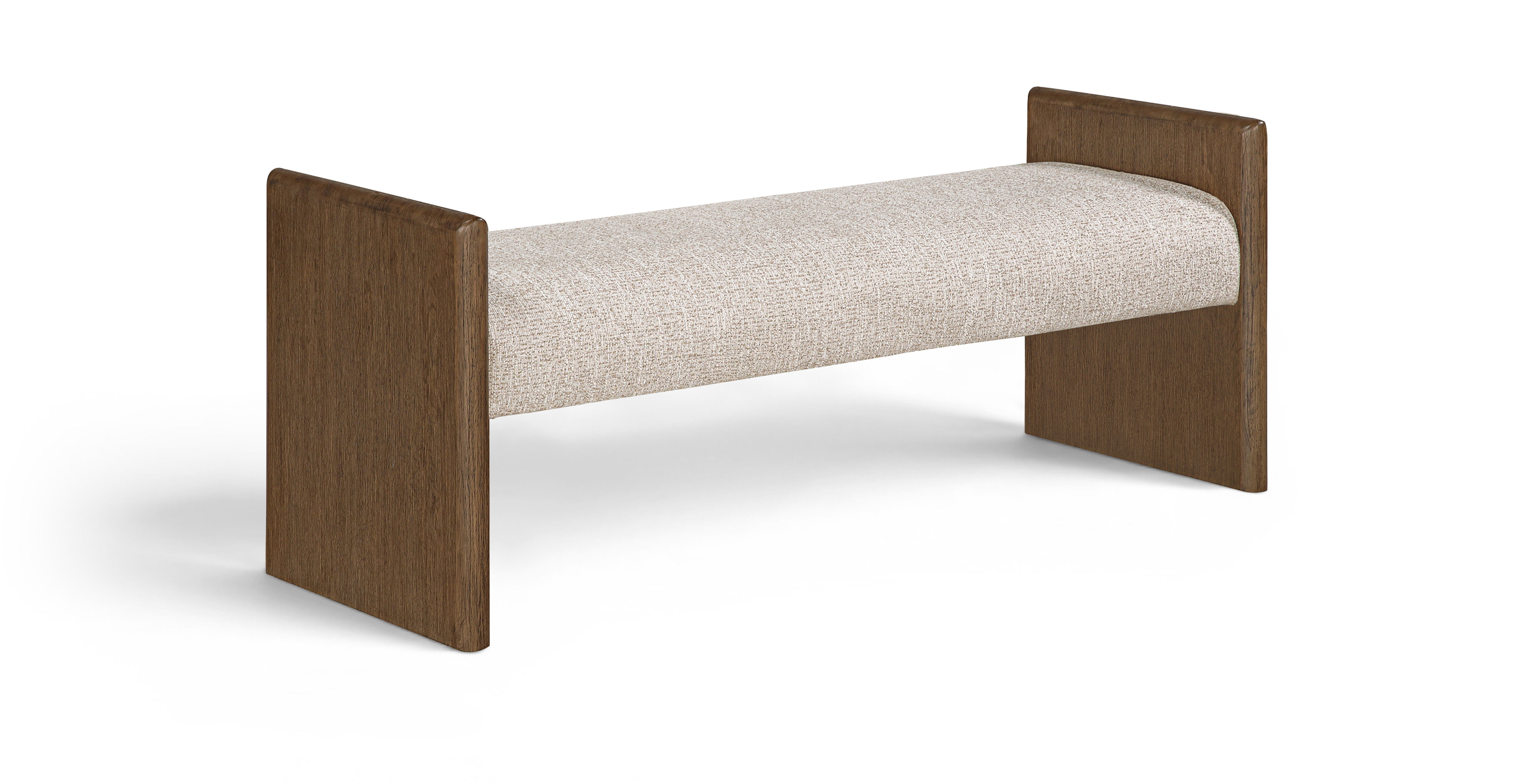 Hickory - Fabric Upholstered Bench - Beige / Brown