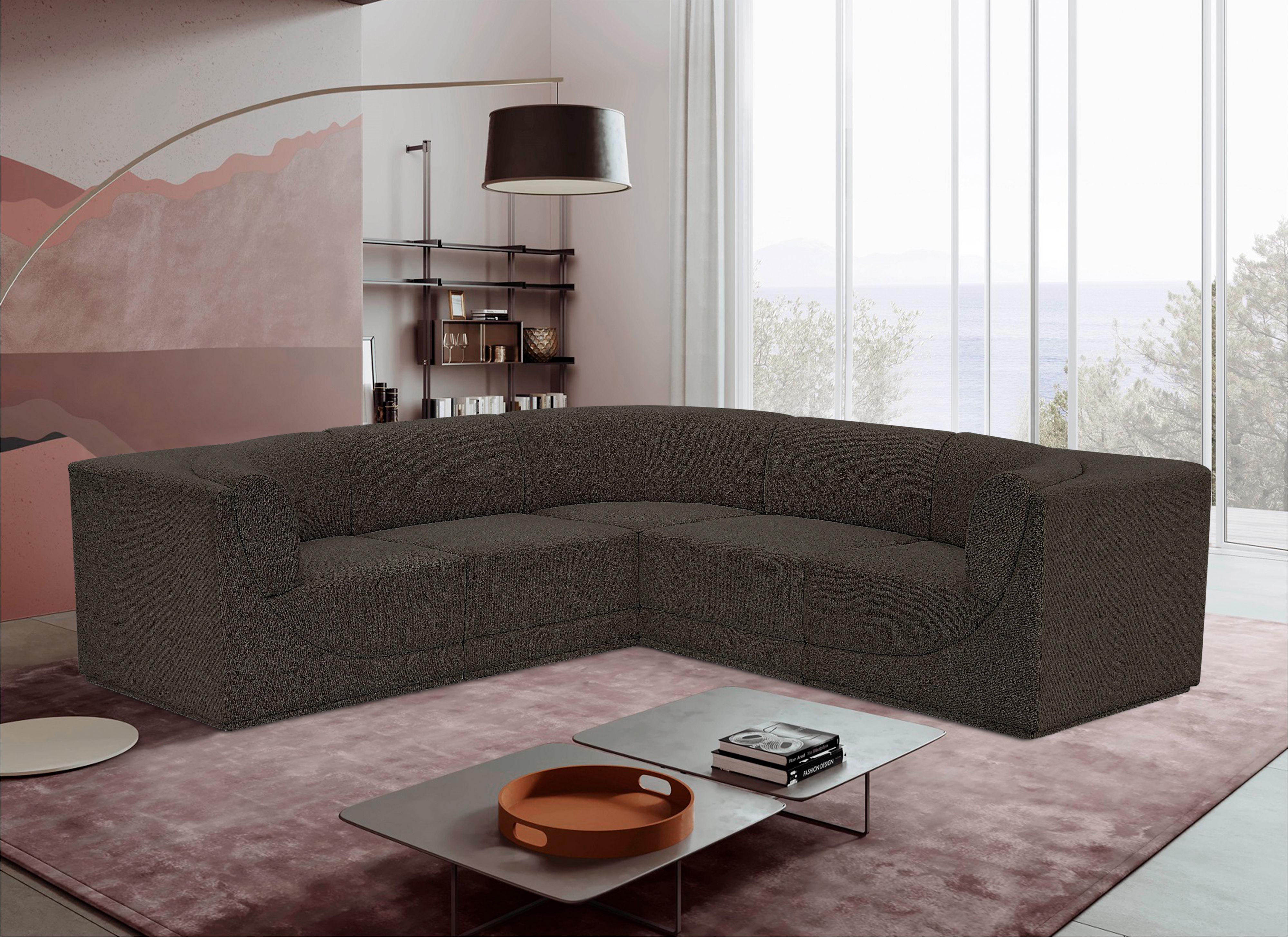 Ollie - 5 Piece Modular Corner Sectional - Brown