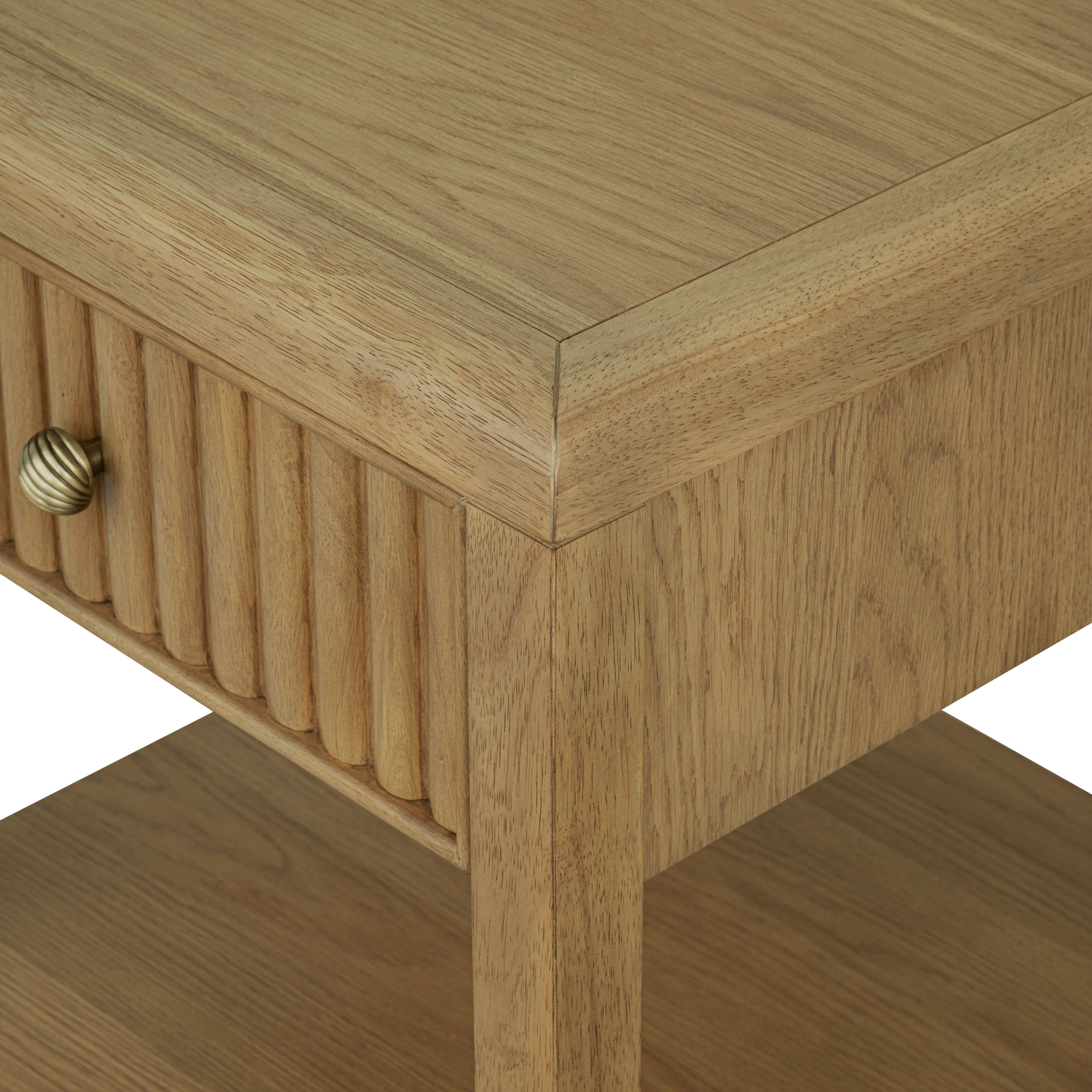 Reed - Chairside Table - Driftwood Oak, dark brown, view 4
