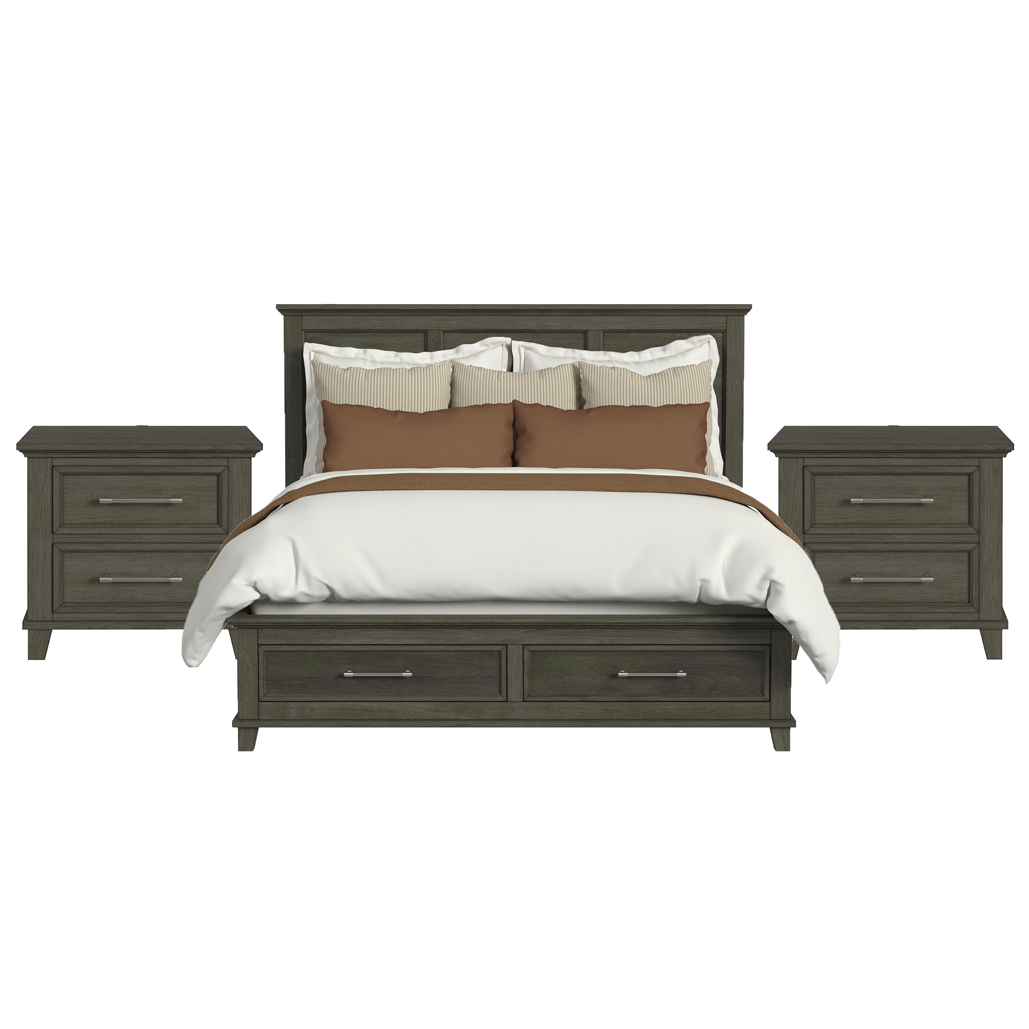 King · 3 Pc · Bedroom Set With 2 Nightstands