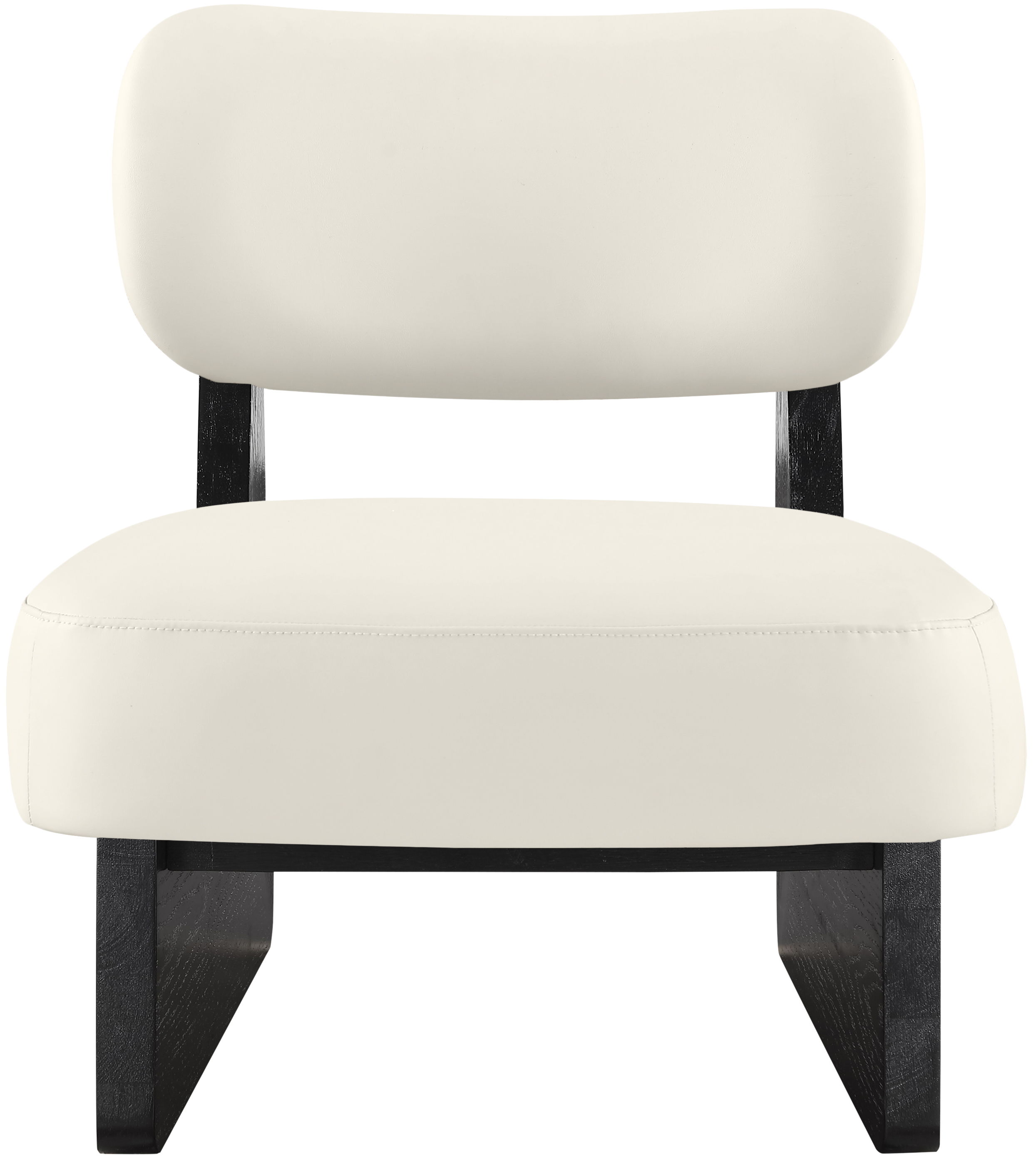 Vetra - Vegan Leather Upholstered Accent Chair - Cream / Painted Black