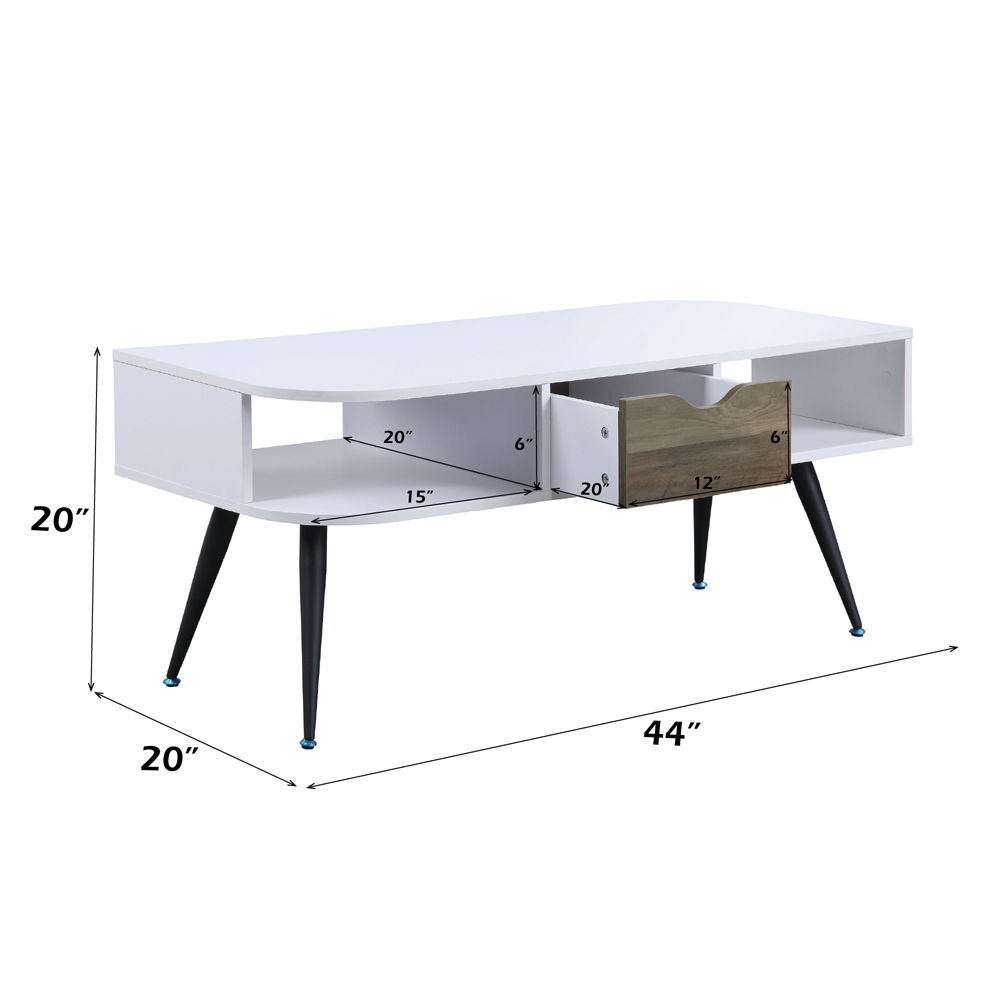 Halima - Coffee Table - White & Black, white, view 7