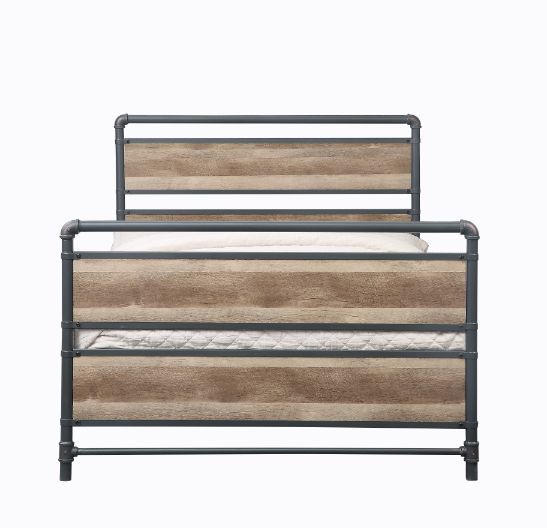 Brantley - Full Bed - Antique Oak & Sandy Gray, light brown, view 2