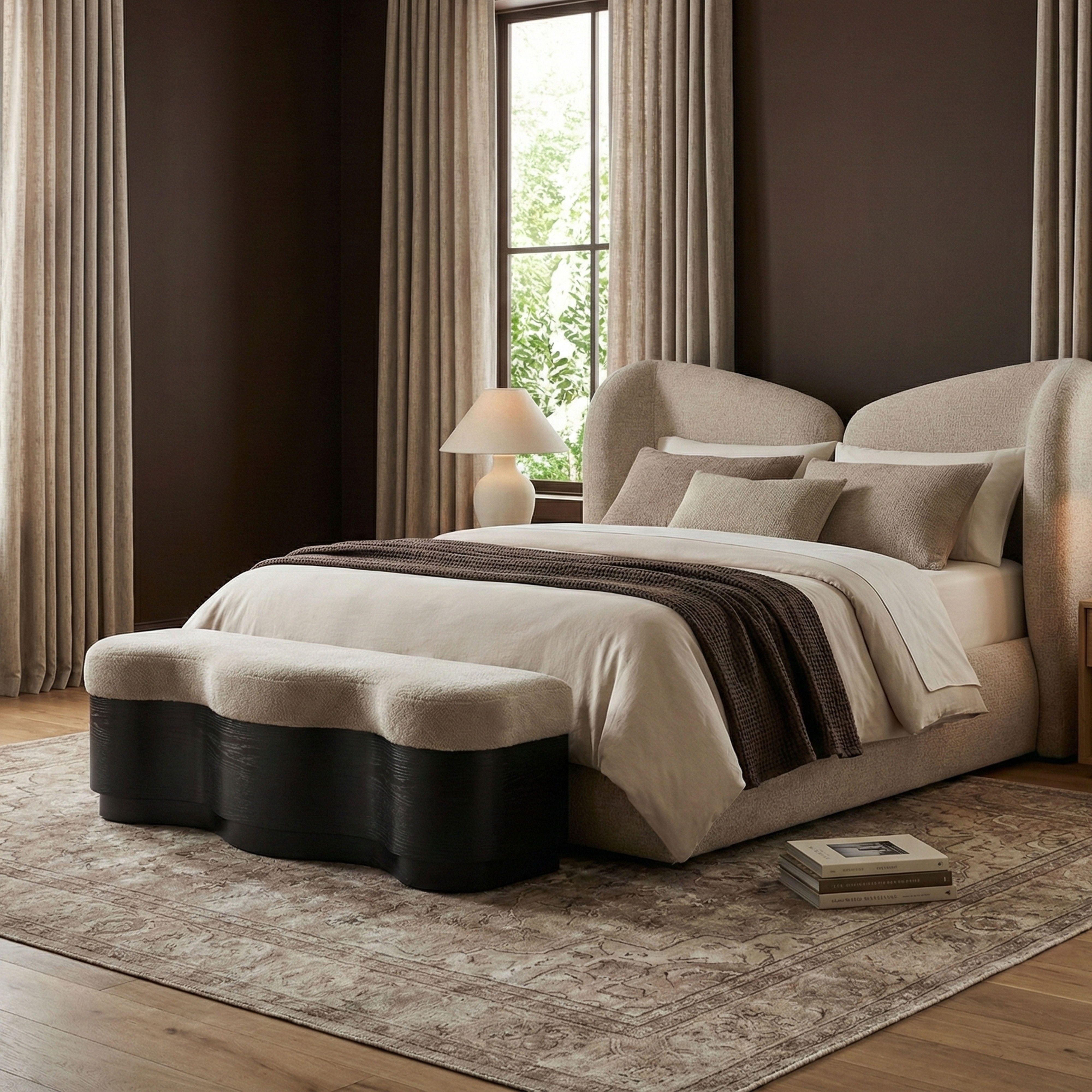 Savoy - Bench With Black Base - Beige
