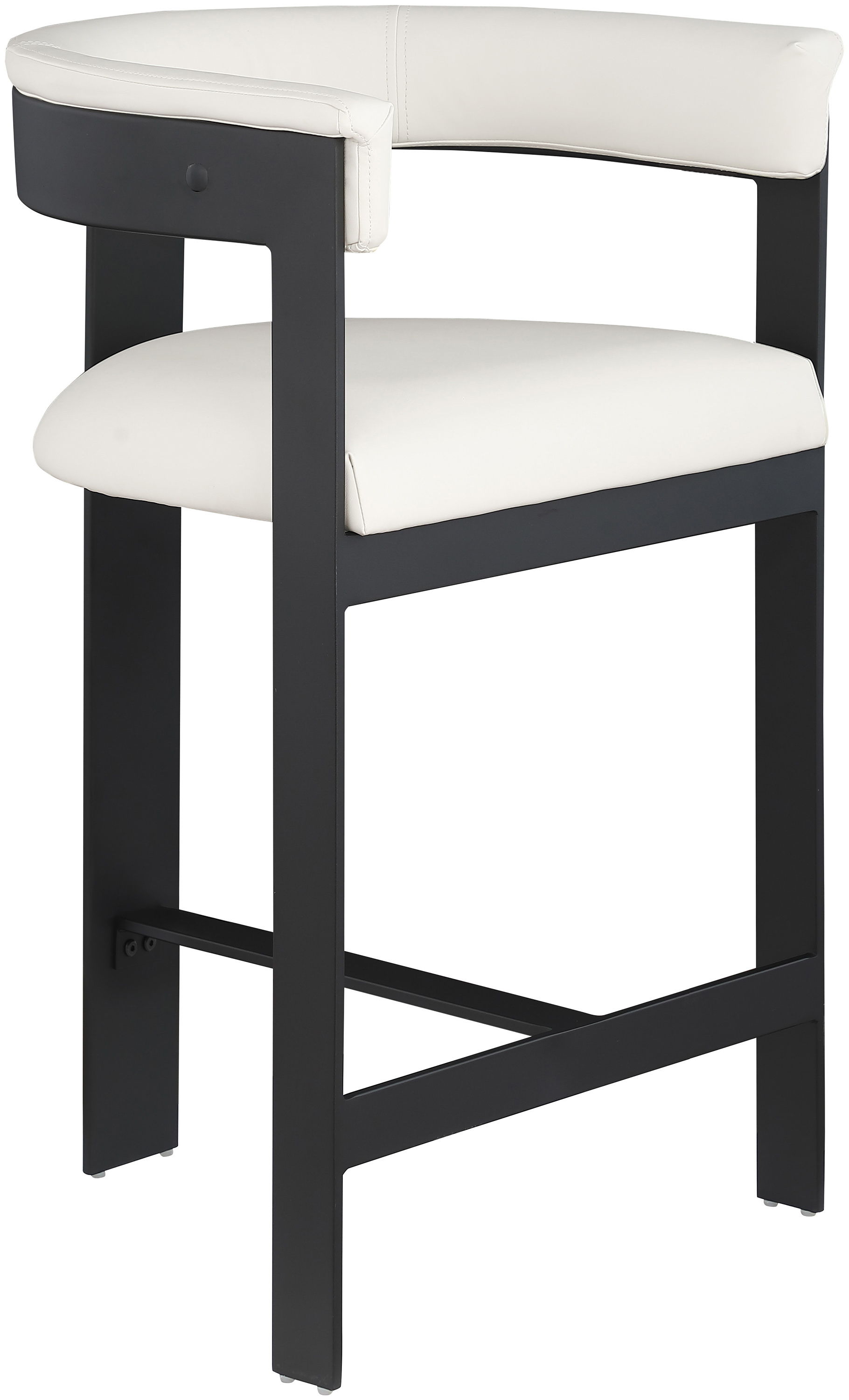 Romeo - Faux Leather Counter Stool With Black Base (Set of 2) - Cream