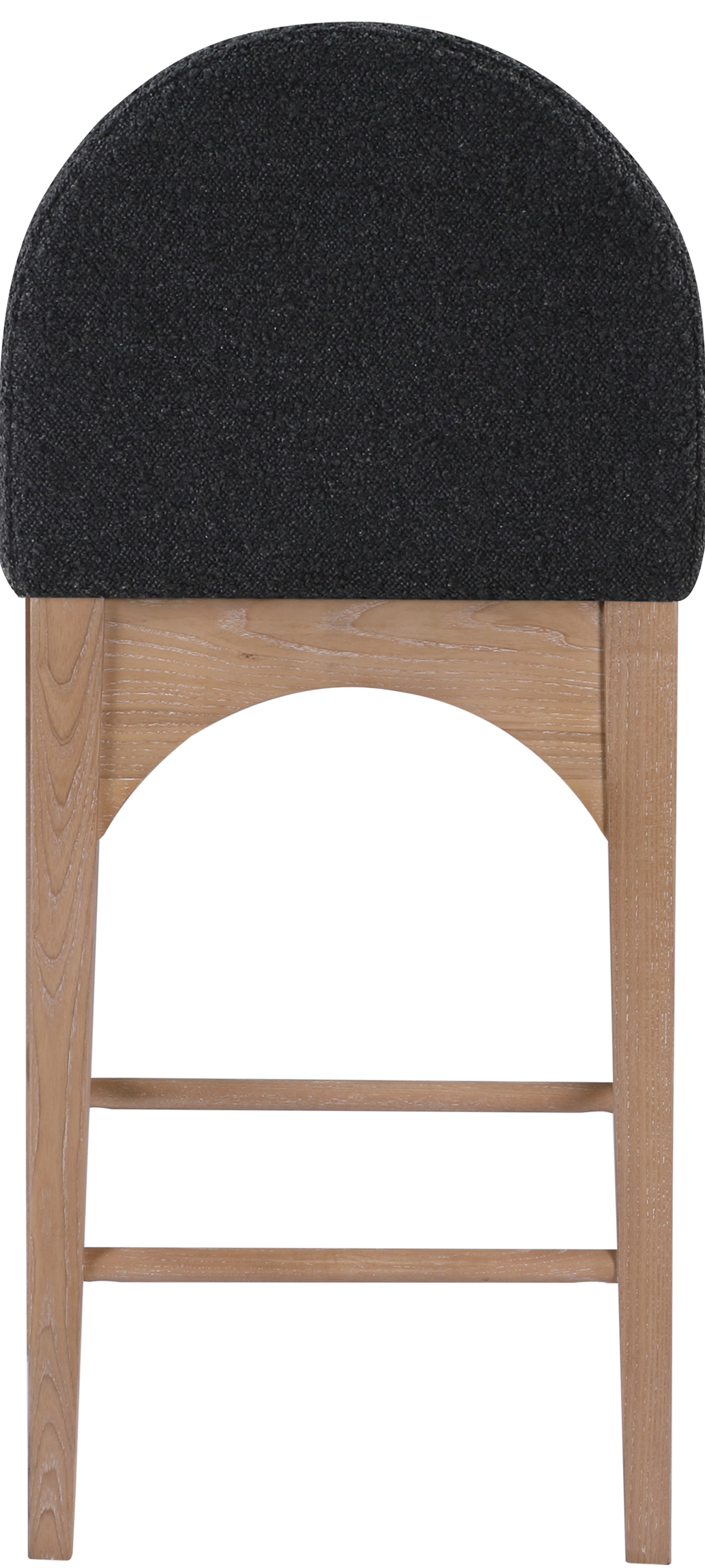 Waldorf - Boucle Stool With Natural Legs - Black
