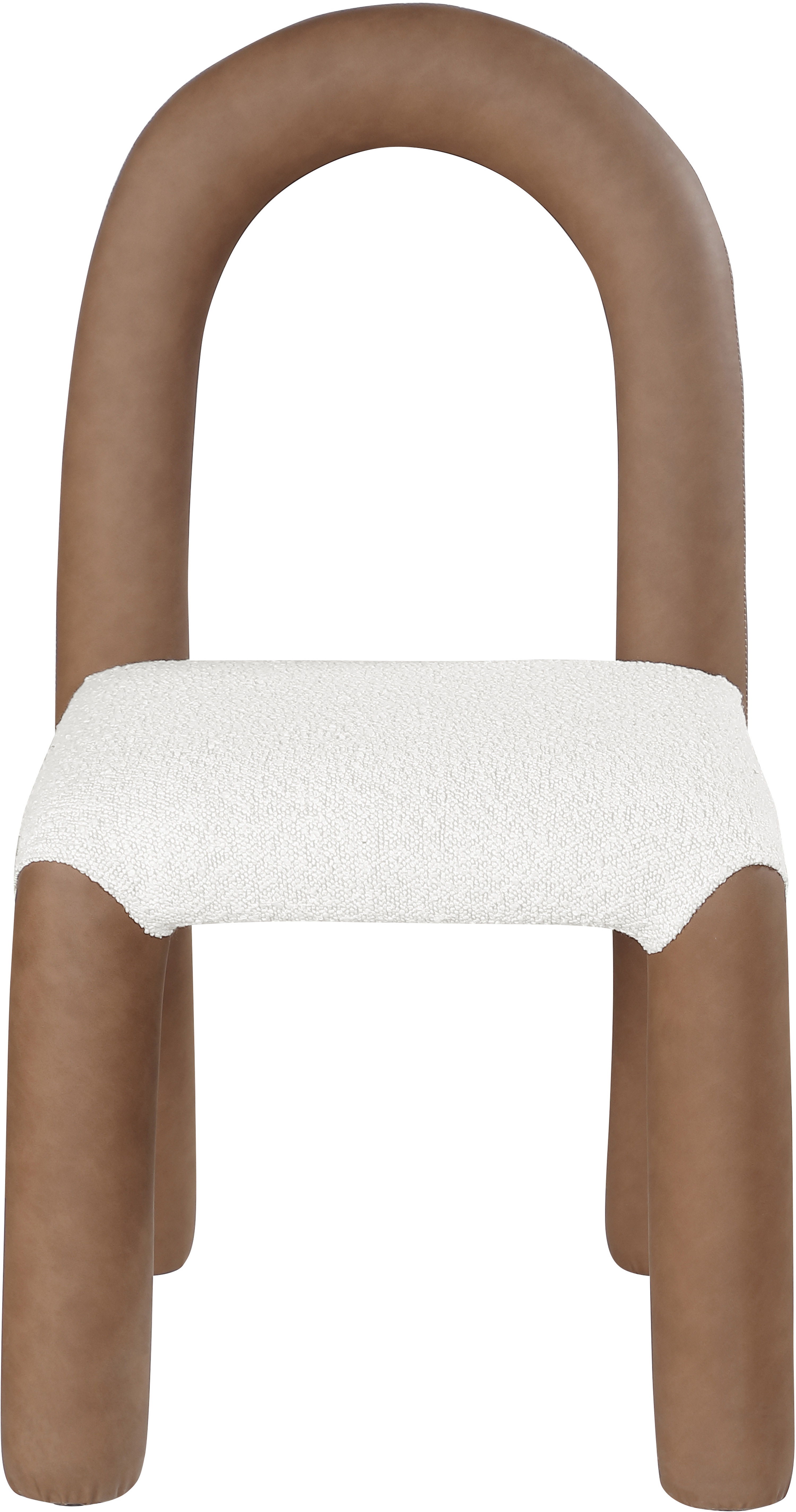 Amari - Vegan Leather and Boucle Fabric Dining Chair (Set of 2) - Brown