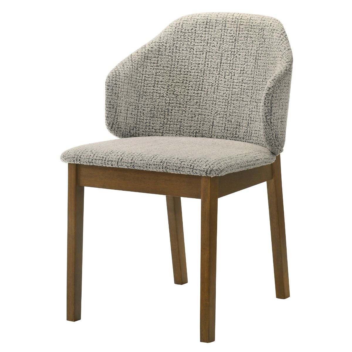 Oleia - Side Chair (Set of 2) - Chenille & Walnut, gray, view 2