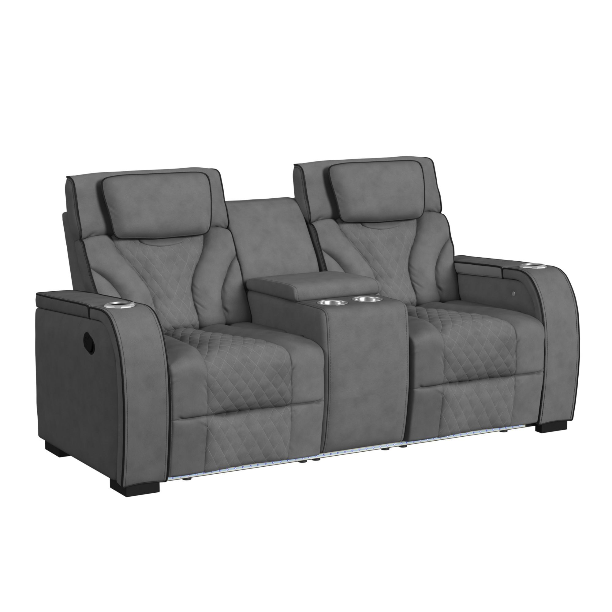 Motion Loveseat With Console, And LED