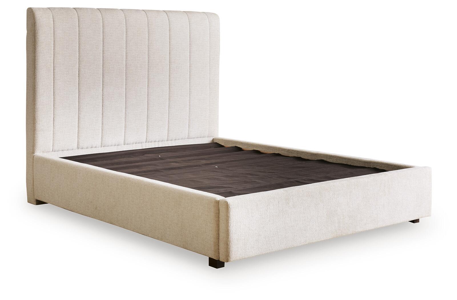 Ashley Furniture Shoralli - Queen Upholstered Storage Bed - Beige - Image 5