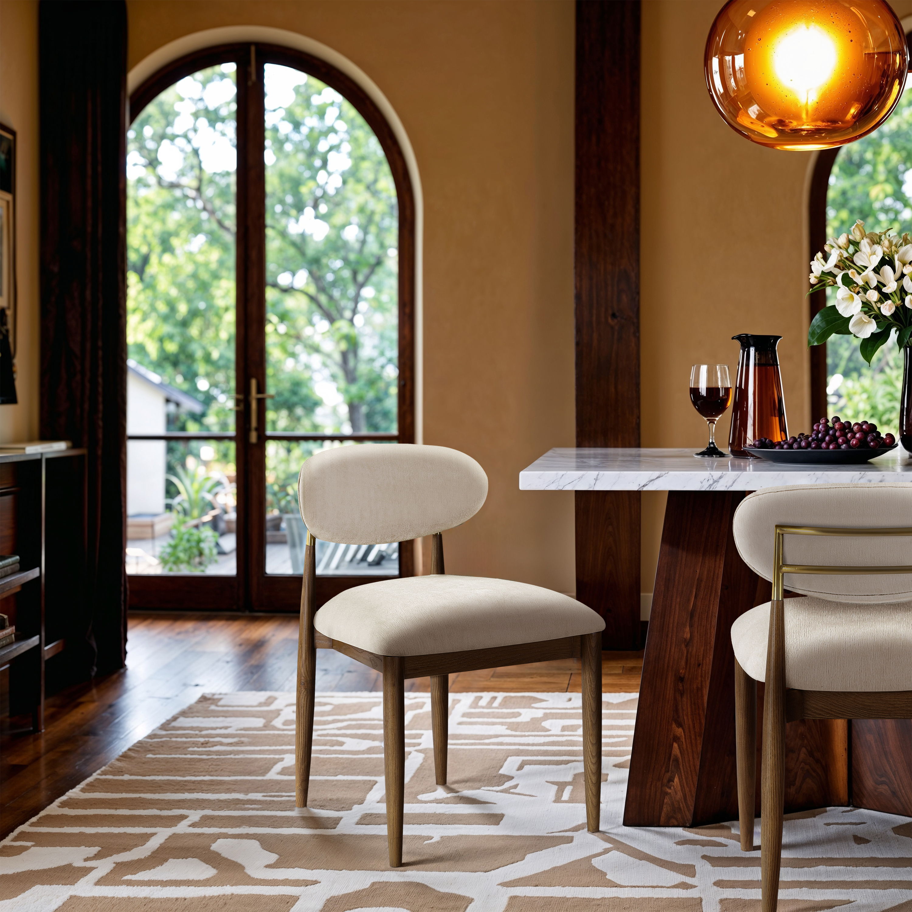 Riccio - Upholstered Dining Side Chair (Set of 2) - Beige