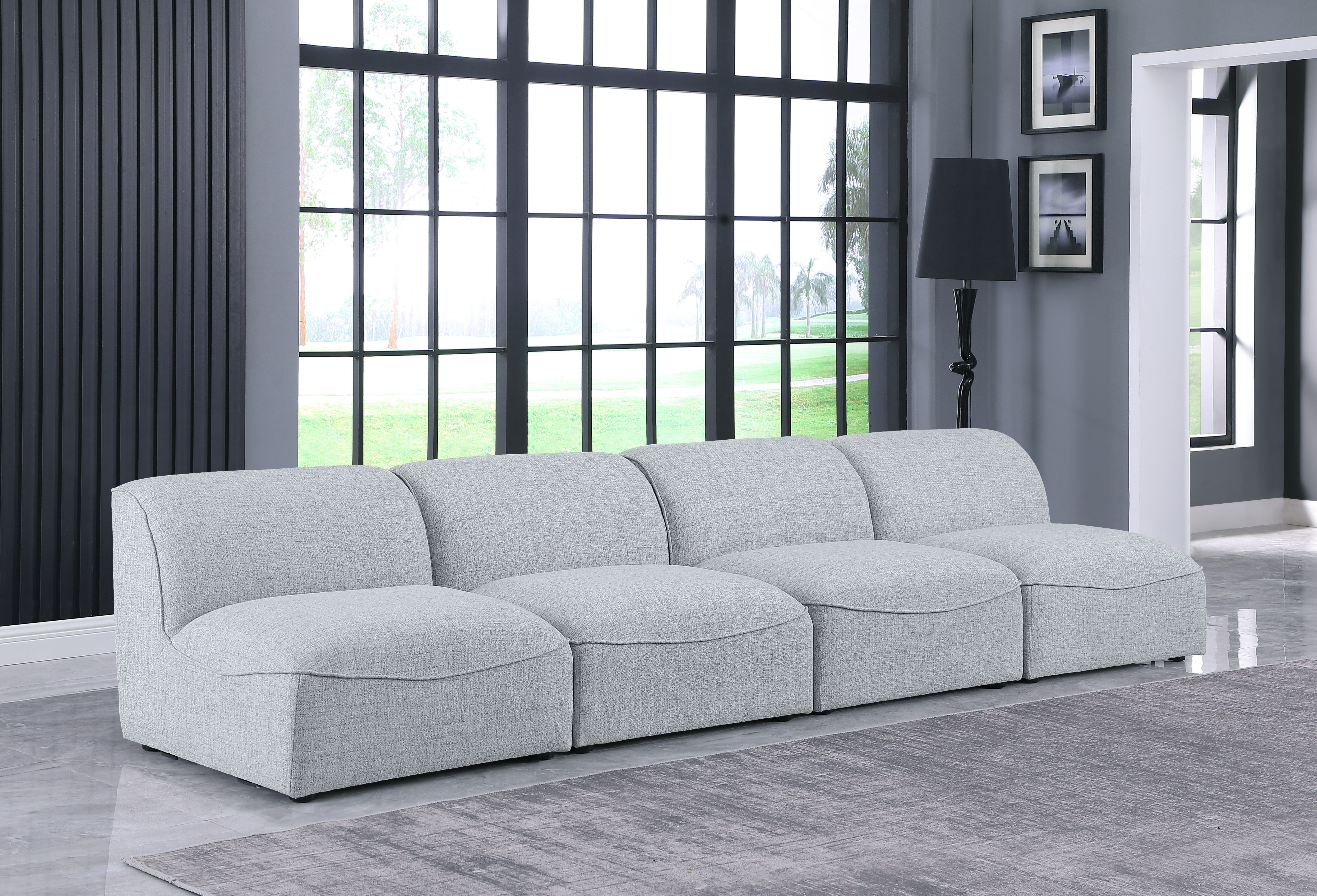 Miramar - 4 Piece Armless Modular Sofa - Gray