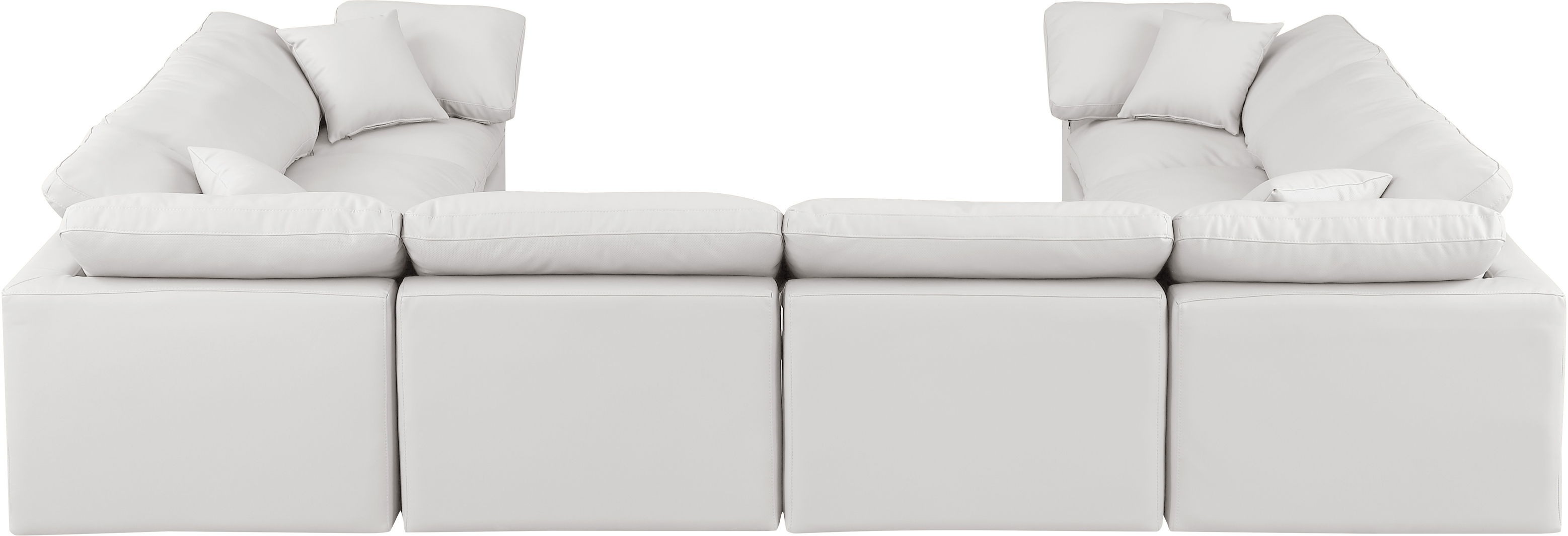 Indulge - Faux Leather 8 Piece Modular Sectional - Cream