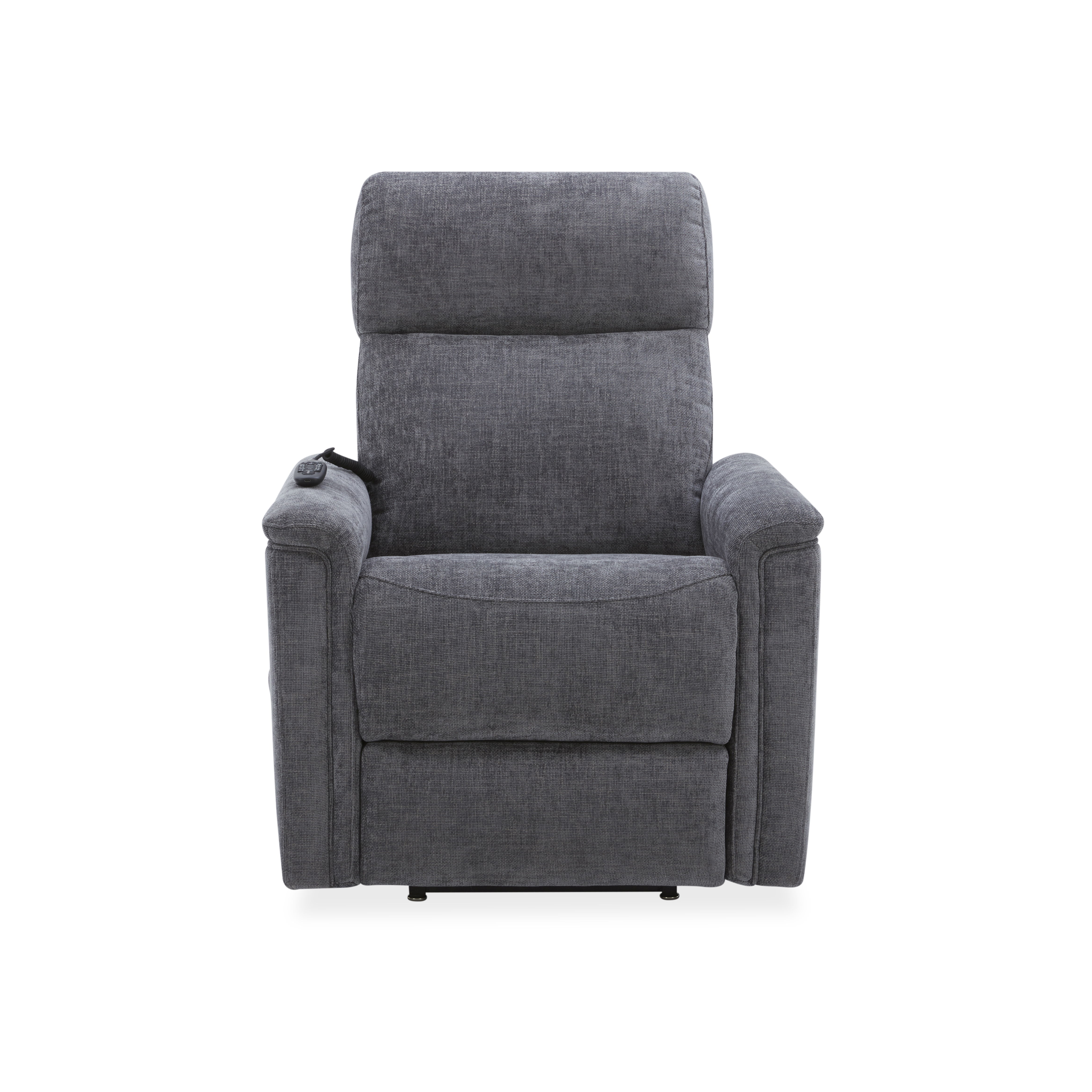 Luma - Petite Power Lift Recliner With Power Headrest, Lumbar, Heat & Massage - Dark Gray, dark gray, view 4