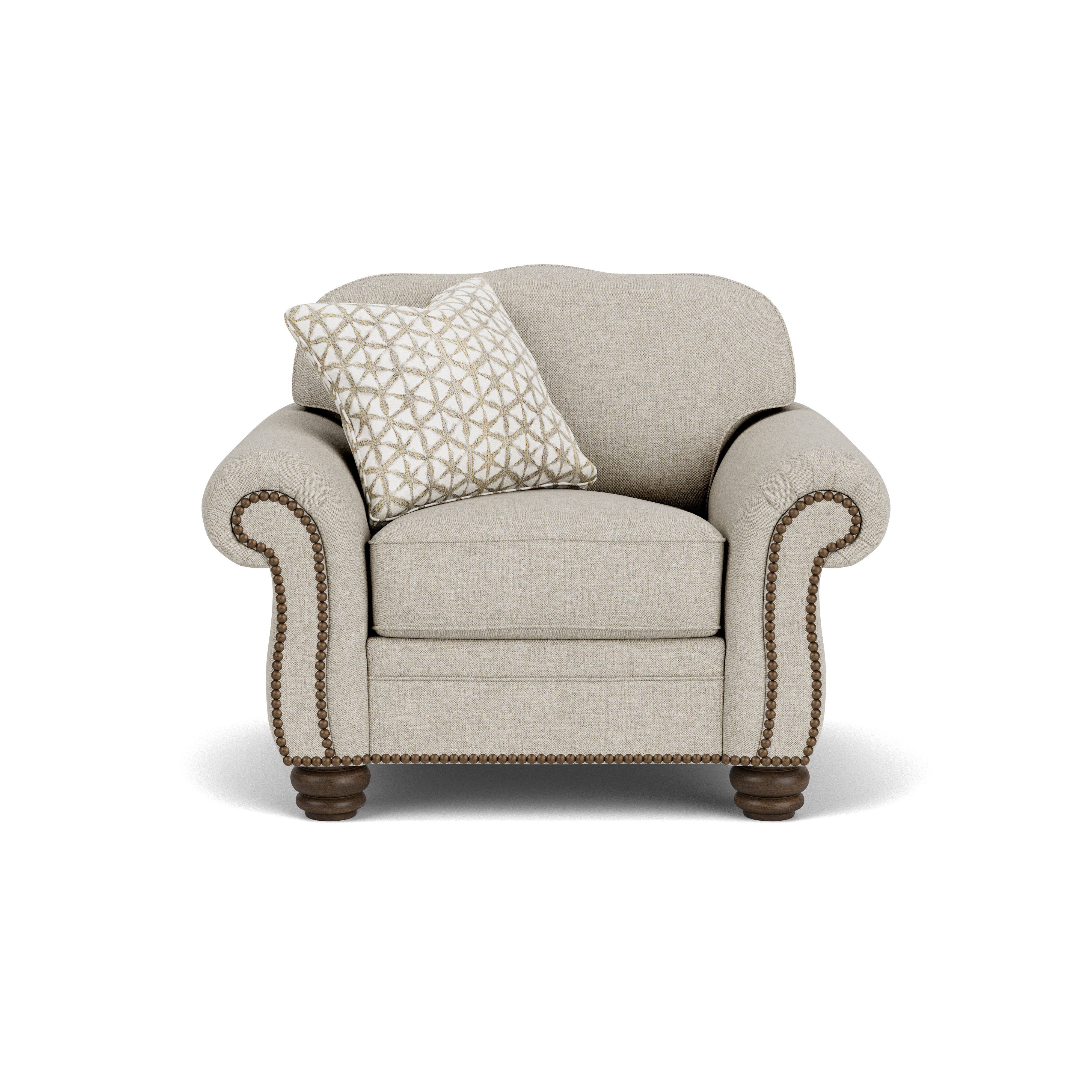 Bexley - Fabric Chair, Nailhead Trim, dark gray, view 4