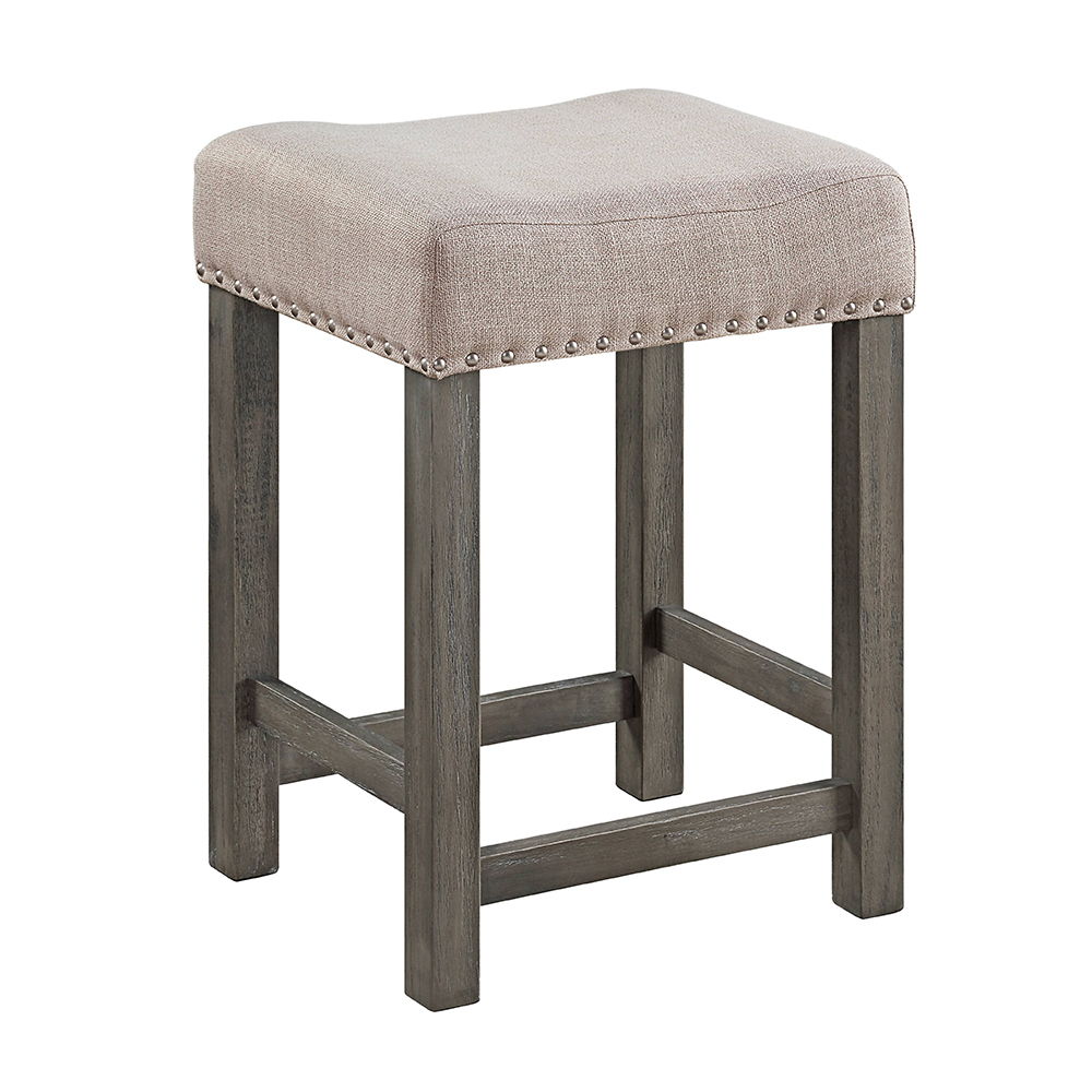 Wandella - 4 Piece Counter Height Table Set With USB - Beige Fabric, Marble Top & Weathered Gray, gray, view 4