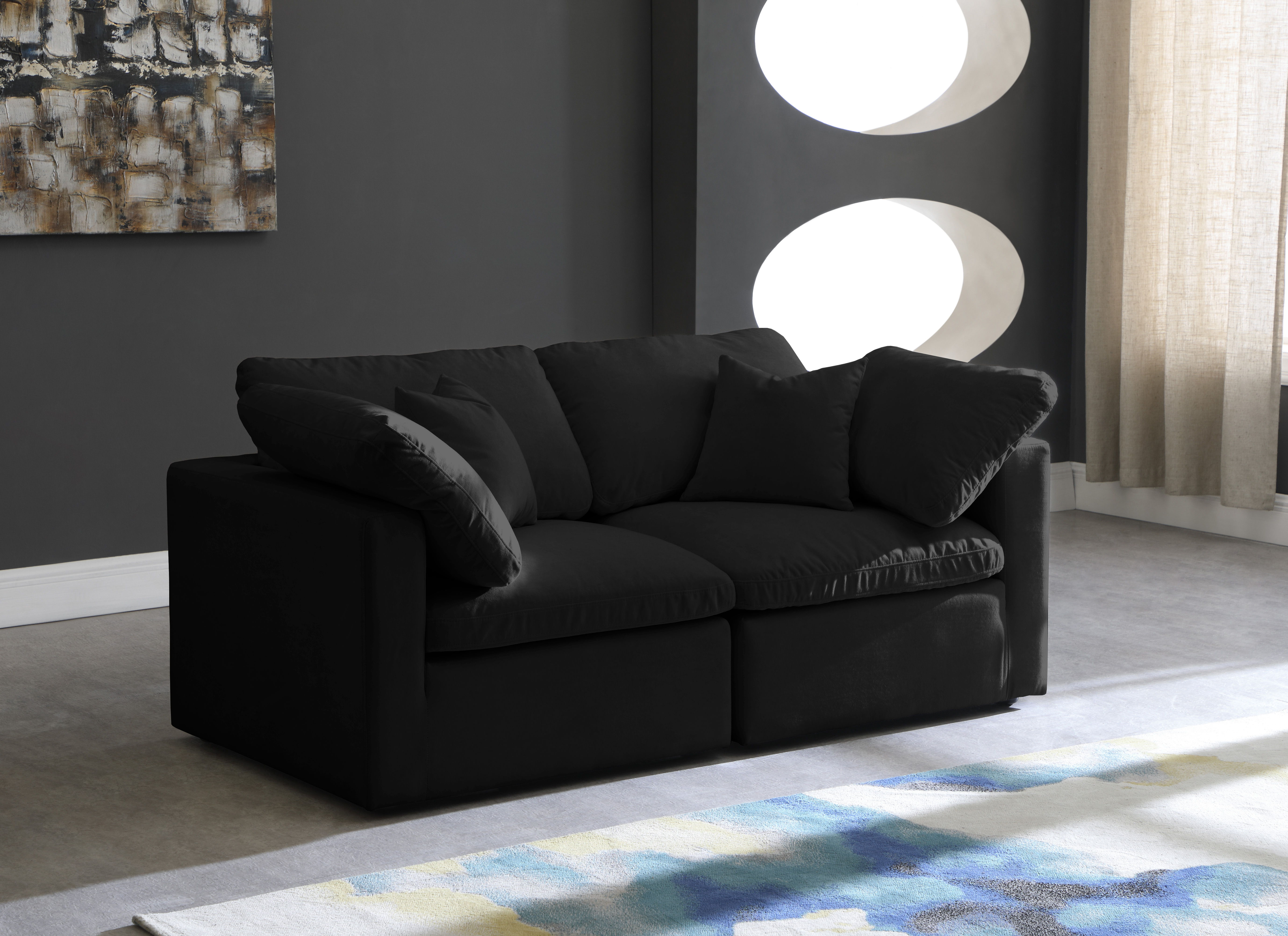 Plush - 2 Piece Modular Sofa - Black