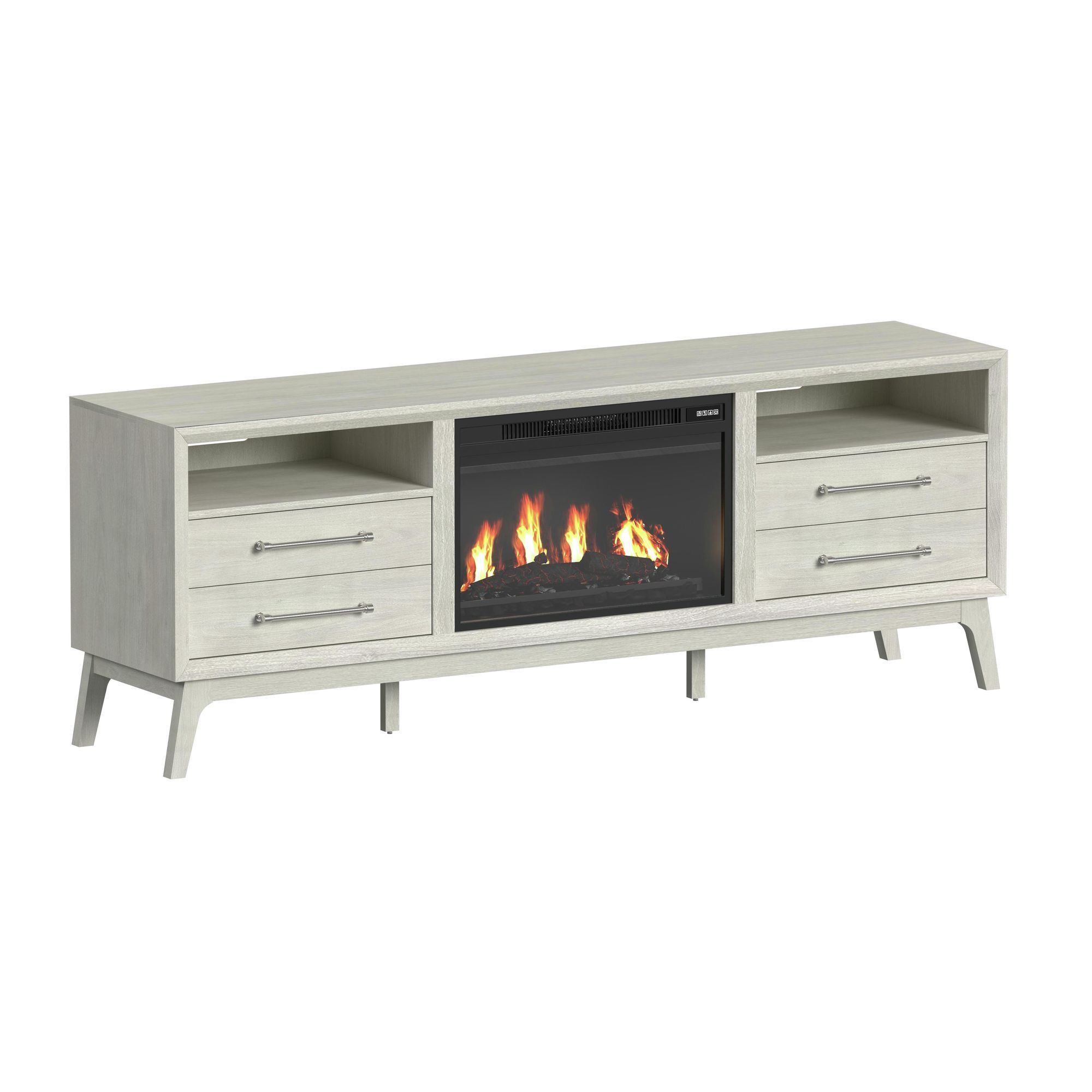 Westland - 71" TV Console With Fireplace Insert - Almond