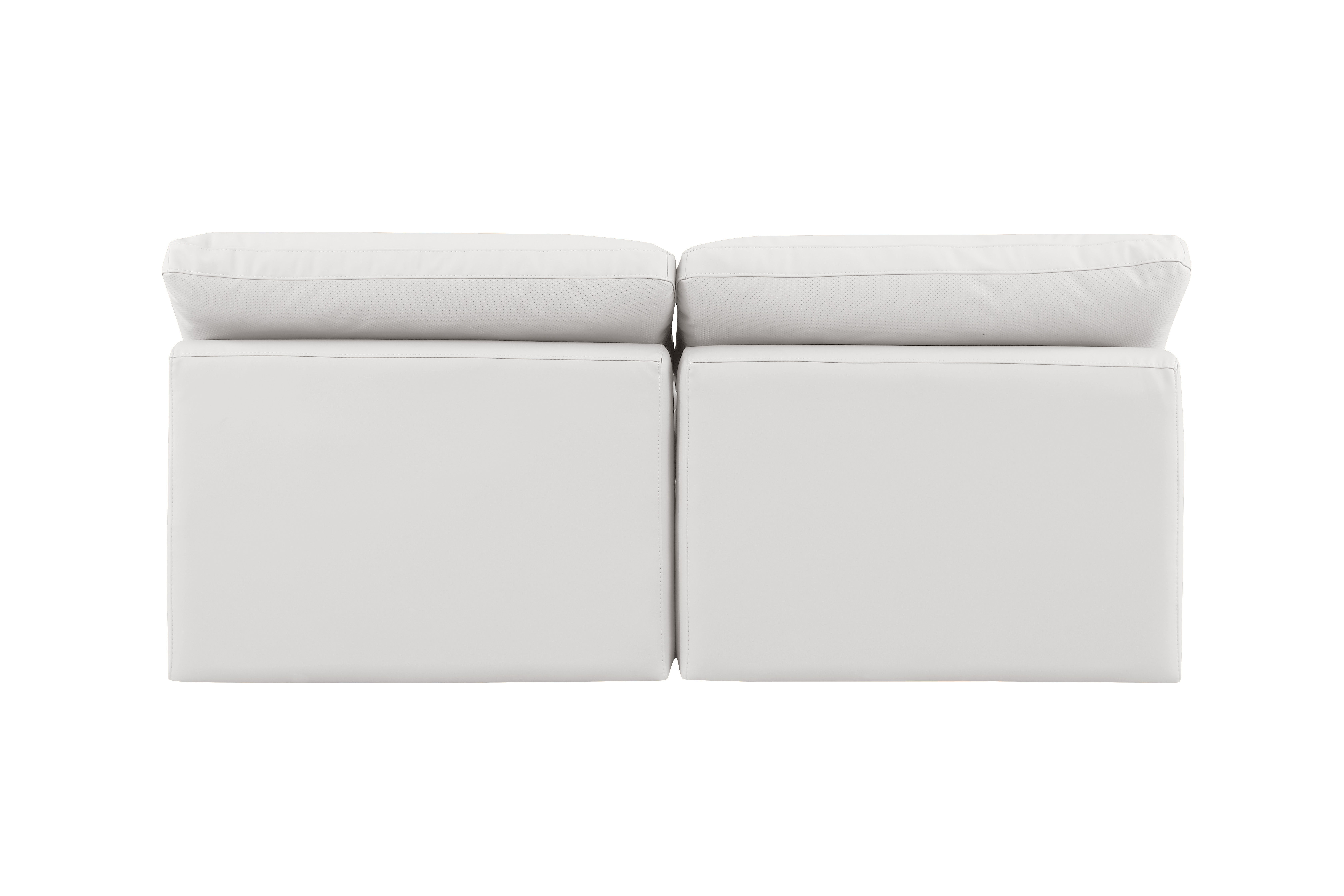 Indulge - Faux Leather 2 Piece Modular Armless Sofa - Cream