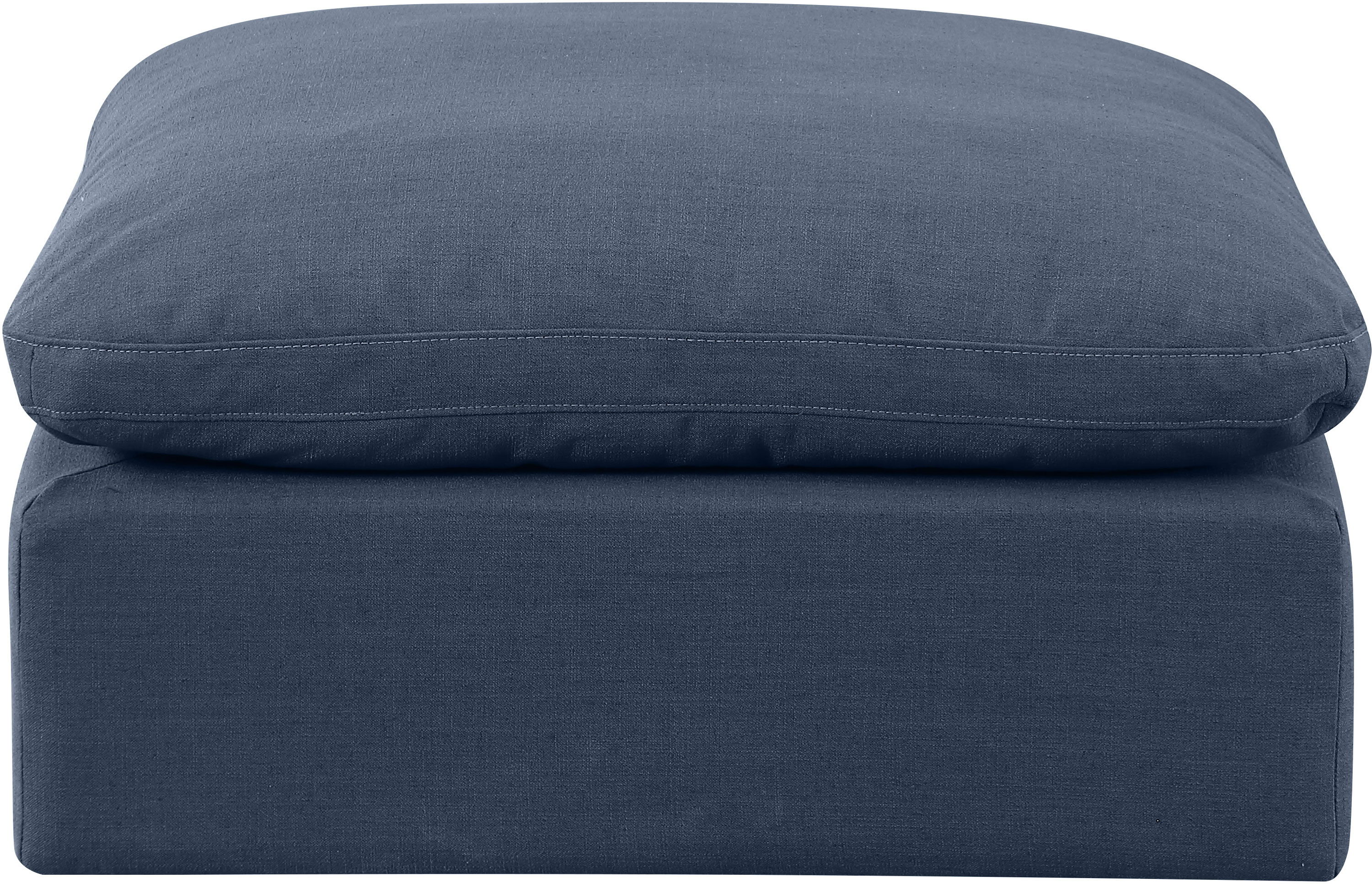 Indulge - Linen Ottoman - Navy