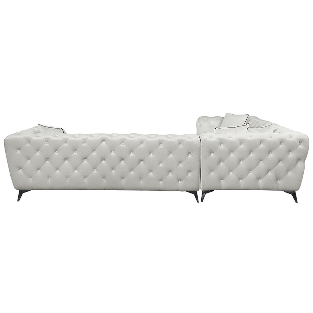 Atronia - Sectional Sofa With 4 Pillows - Beige Fabric, beige, view 4